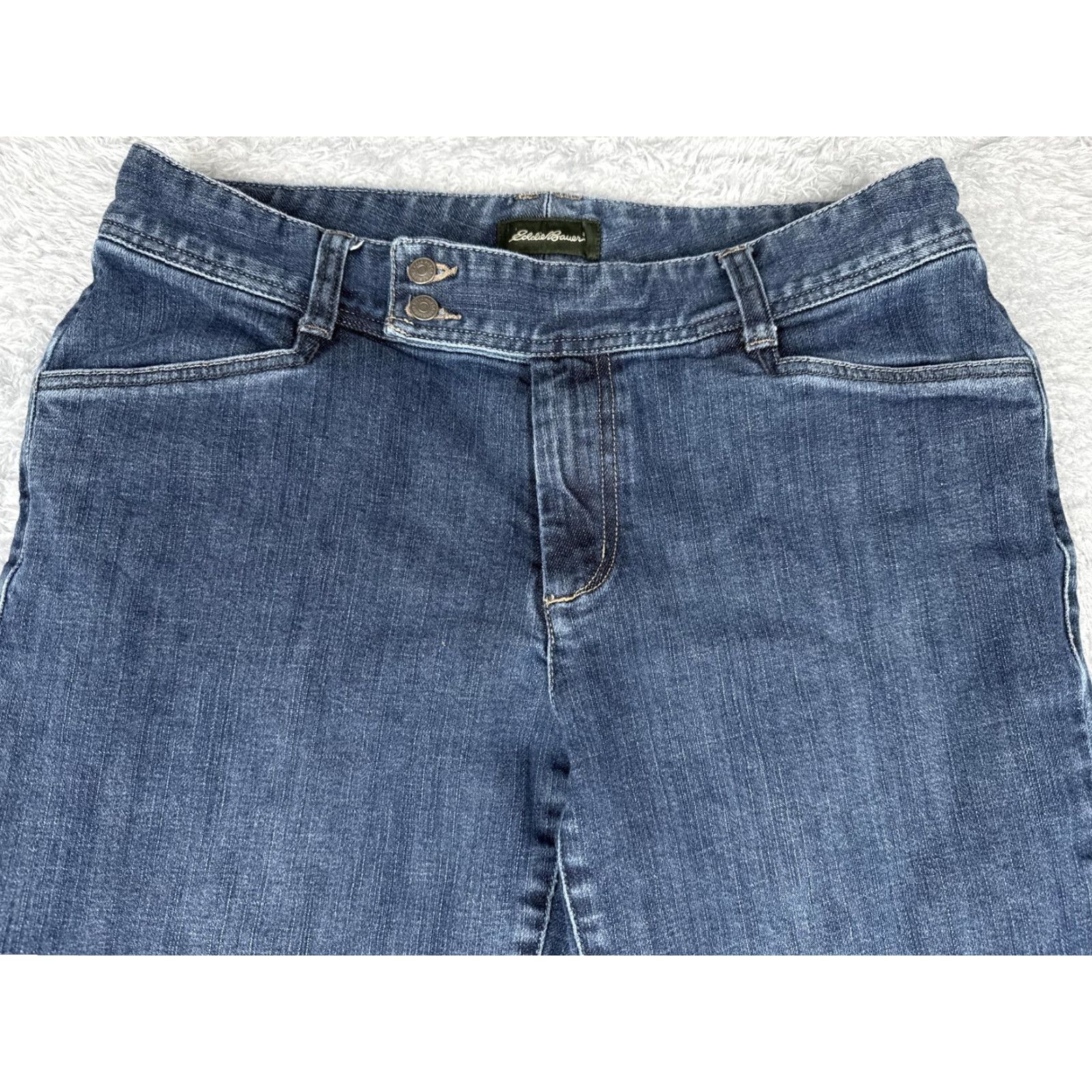 Eddie Bauer Eddie Bauer Jeans Womens 10 Blue Straight Leg Mid Rise Denim Medium Wash Casual Shirt? Size 32" / US 10 / IT 46 - 4 Thumbnail