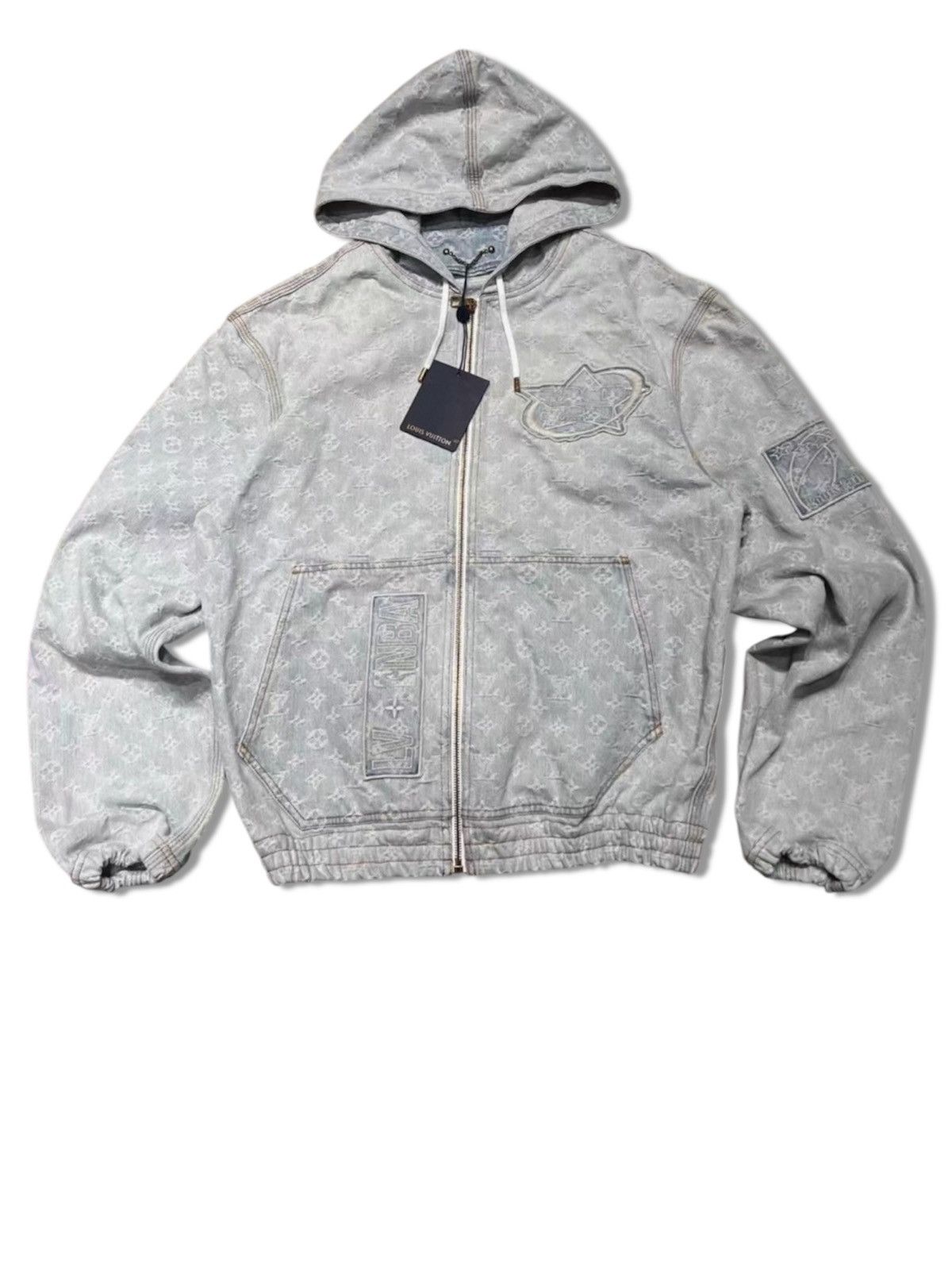 Louis Vuitton × NBA Louis Vuitton X NBA 50 Hoodie Denim Monogram Jacket Size US M / EU 48-50 / 2 - 1 Thumbnail
