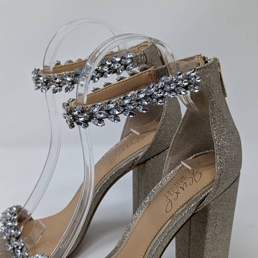 Badgley Mischka Jewel by Badgley Mischka Mayra Ankle Strap Evening Shoe Size US 7.5 / IT 37.5 - 10 Thumbnail