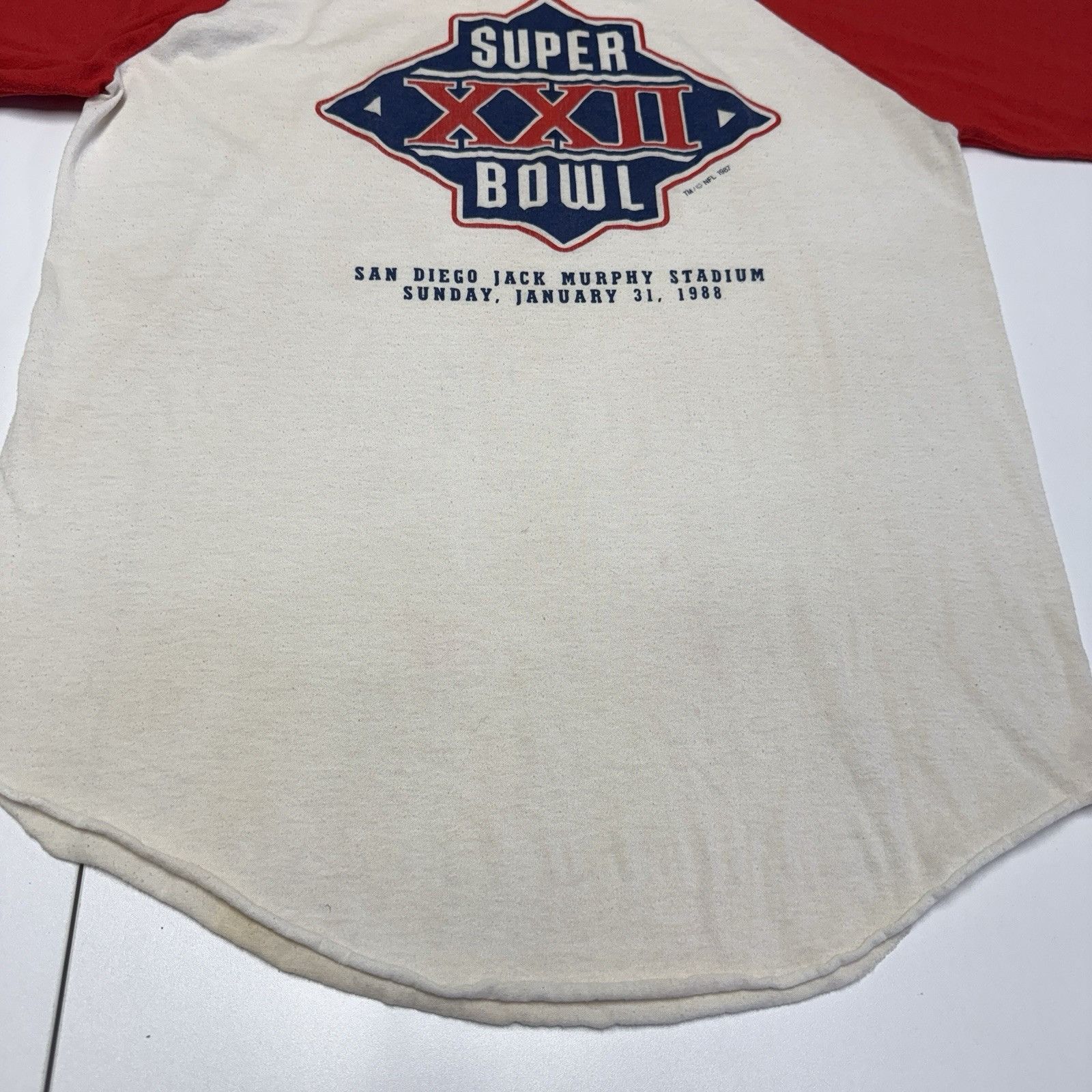 Trench USA Vintage 80s Super Bowl XXII T Shirt Mens XL Trench 3/4 Sleev Size US XL / EU 56 / 4 - 7 Thumbnail