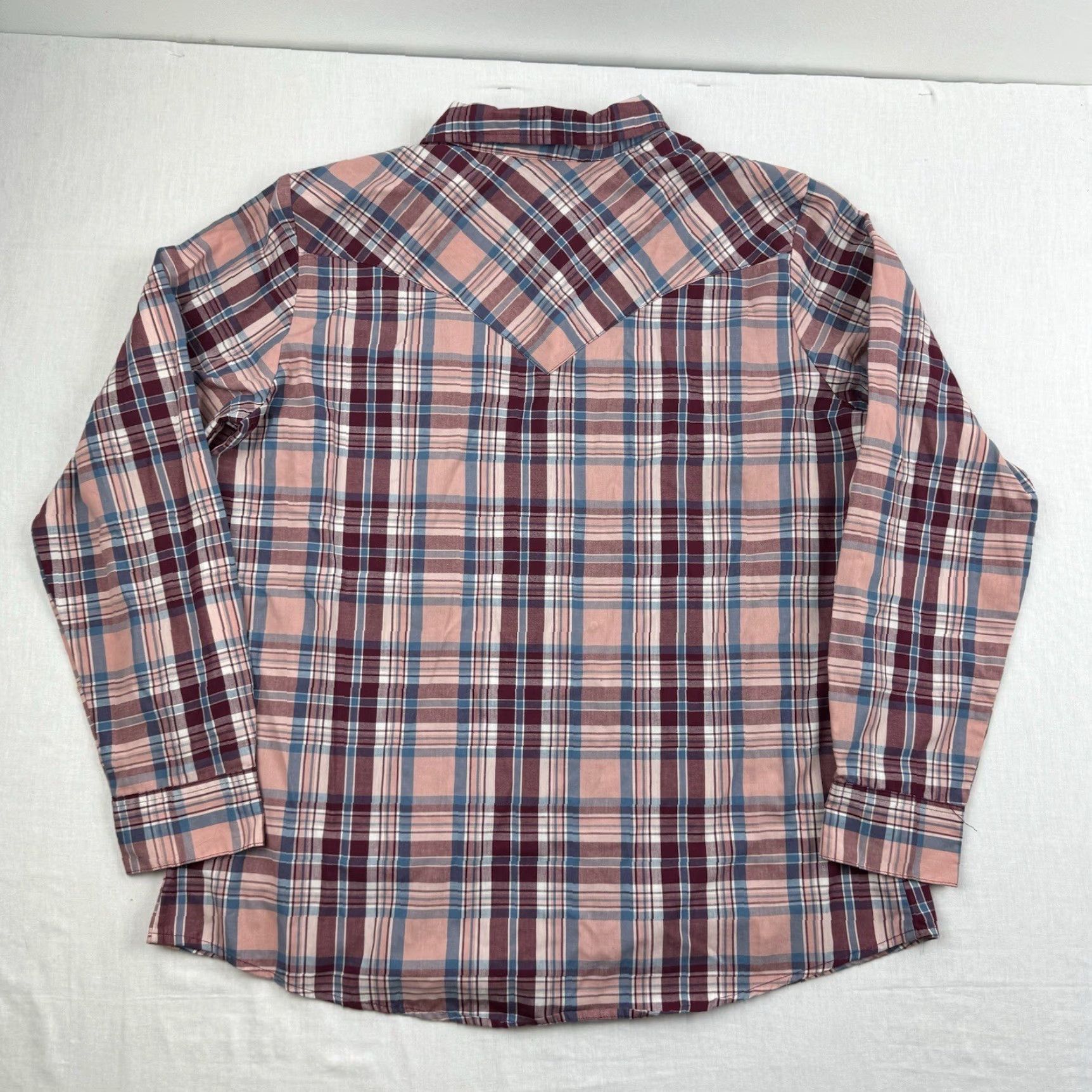 Wrangler Vintage Wrangler Cowgirl Shirt Women XL Pink Red Plaid Western Y2K Pearl Snap Size XL / US 12-14 / IT 48-50 - 8 Thumbnail
