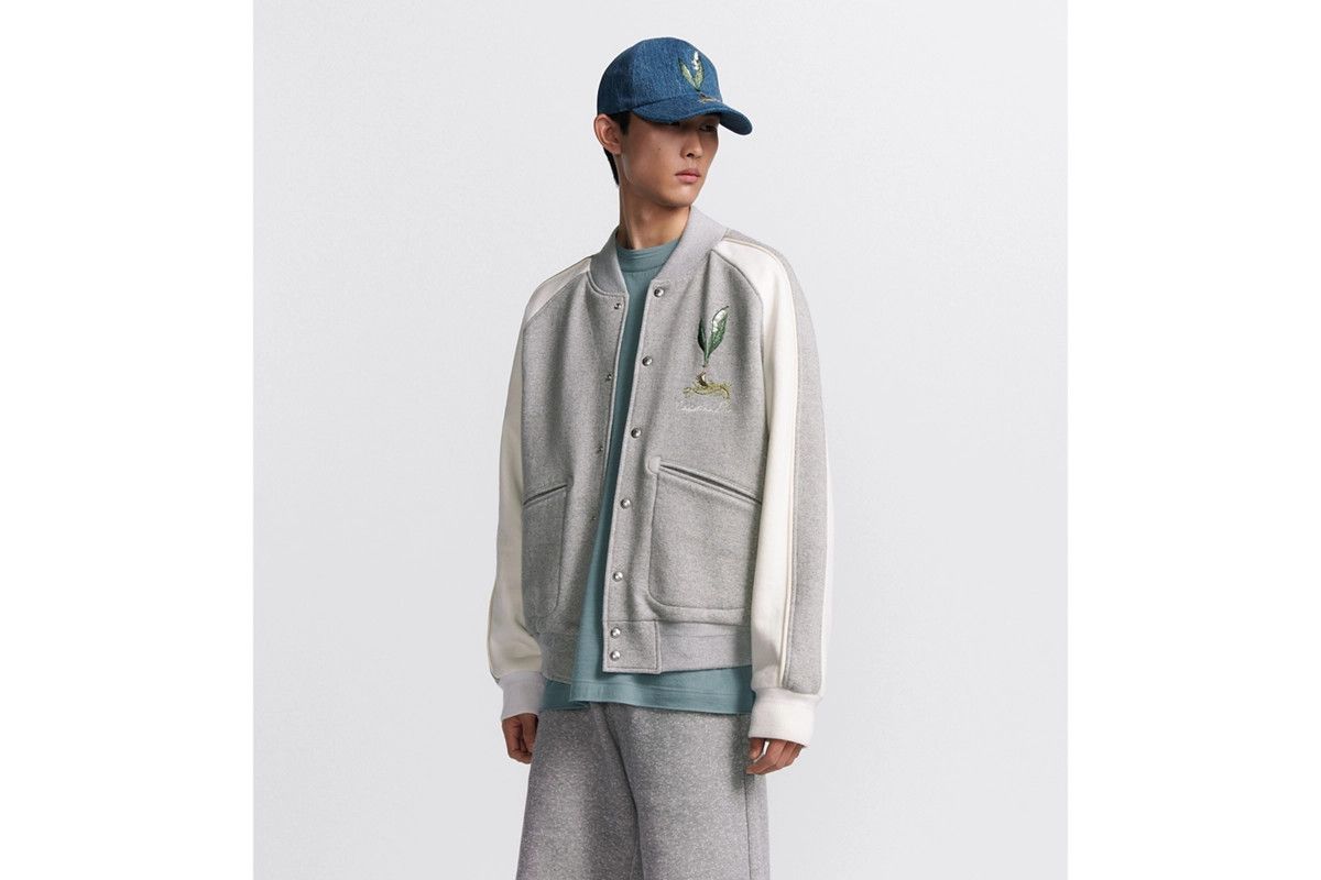 Dior o1bcso1str0226 Lily of the Valley Varsity Jacket in Grey Size US M / EU 48-50 / 2 - 4 Thumbnail