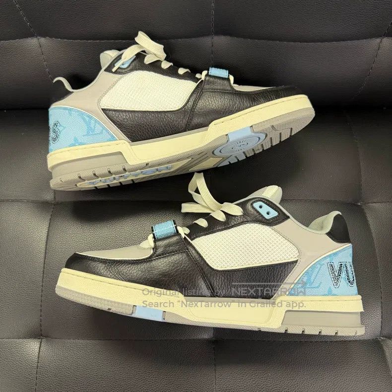 Louis Vuitton Louis Vuitton 24 new trianer blue and black velcro low-top Size US 9 / EU 42 - 7 Thumbnail