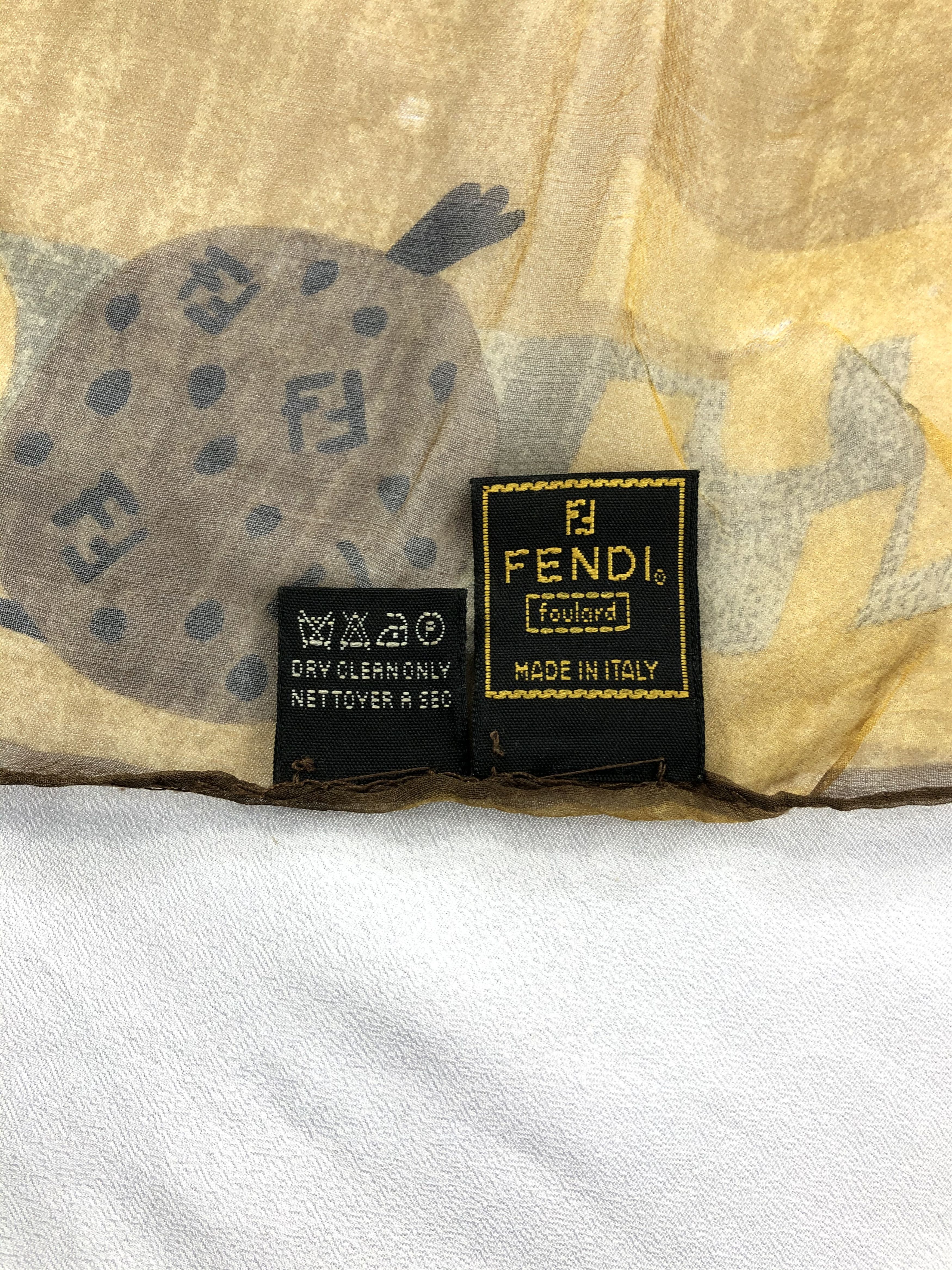 Vintage Vintage Fendi Silk Scarf Size ONE SIZE - 6 Thumbnail