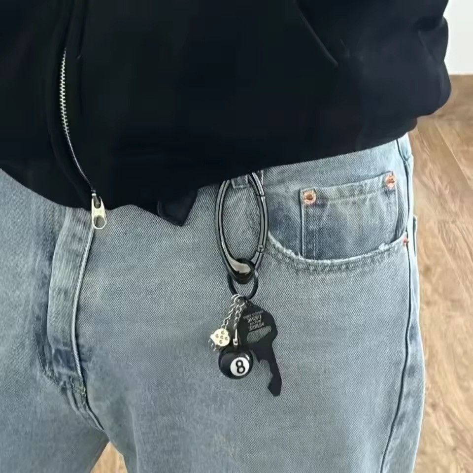 Other Black No 8 Billiard Lucky Dice Bottle Opener Keychain Size ONE SIZE - 2 Thumbnail