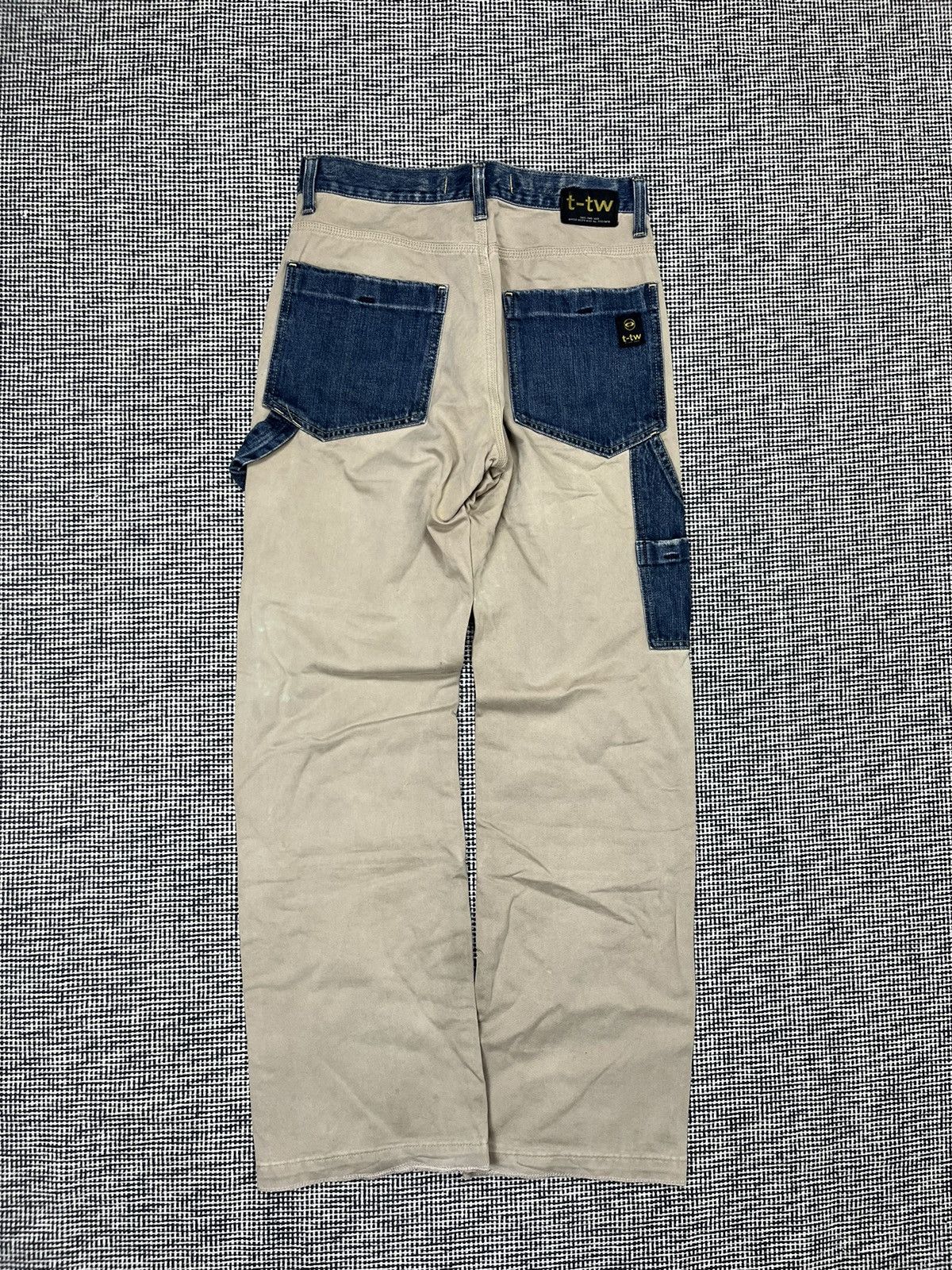 Japanese Brand Take Two denim/chino paneled patchwork jeans rare Size US 29 - 2 Thumbnail