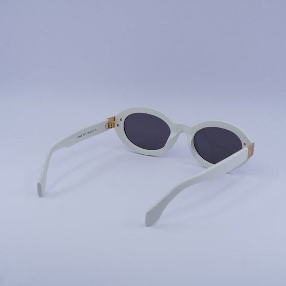 Palm Angels Palm Angels PERI094 HARMONY 0107 Sunglasses White Oval Frame Size ONE SIZE - 9 Thumbnail