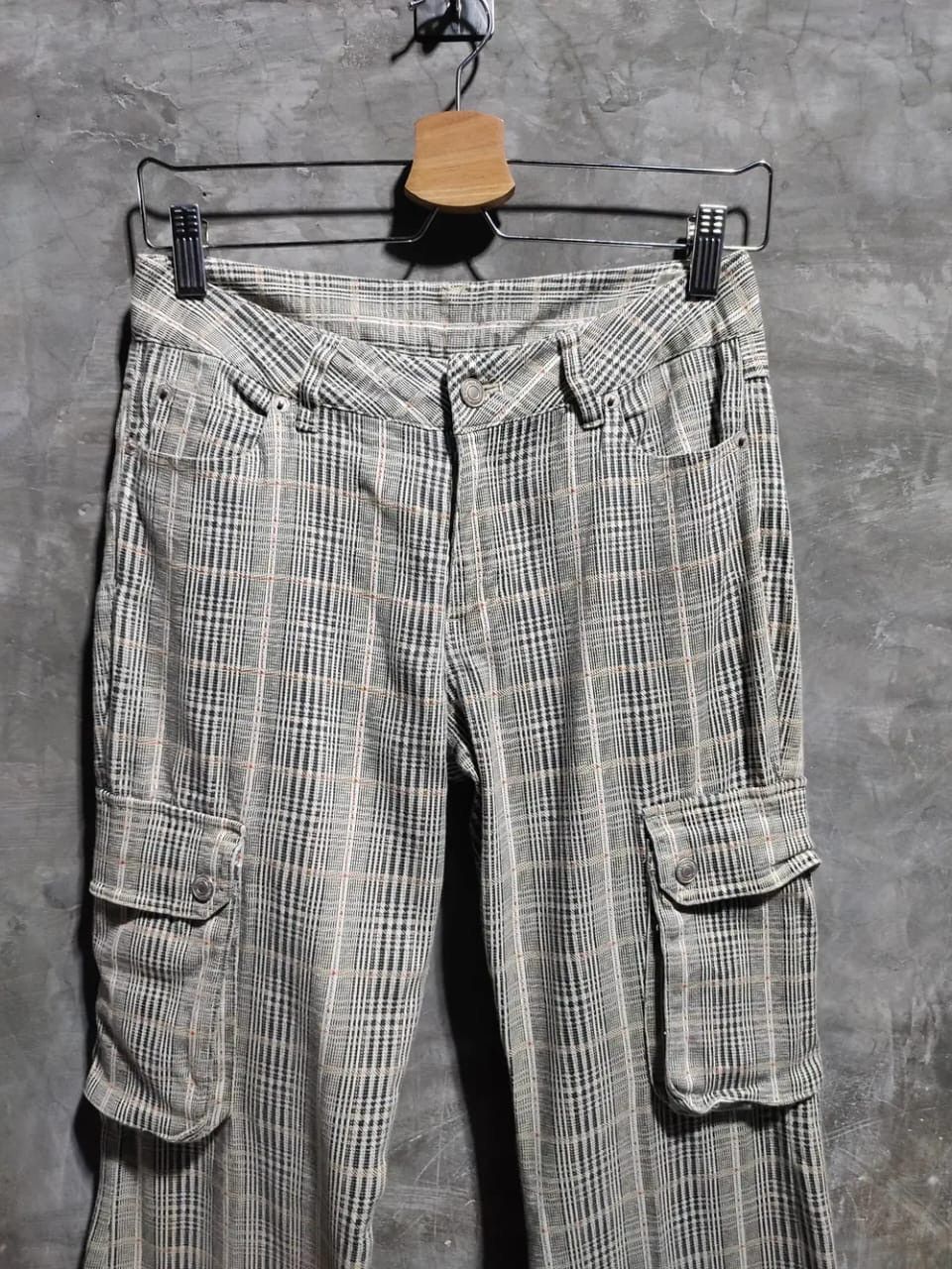 Other Unknown Japanese Checker Cargo Flared Pants Size US 28 / EU 44 - 6 Thumbnail