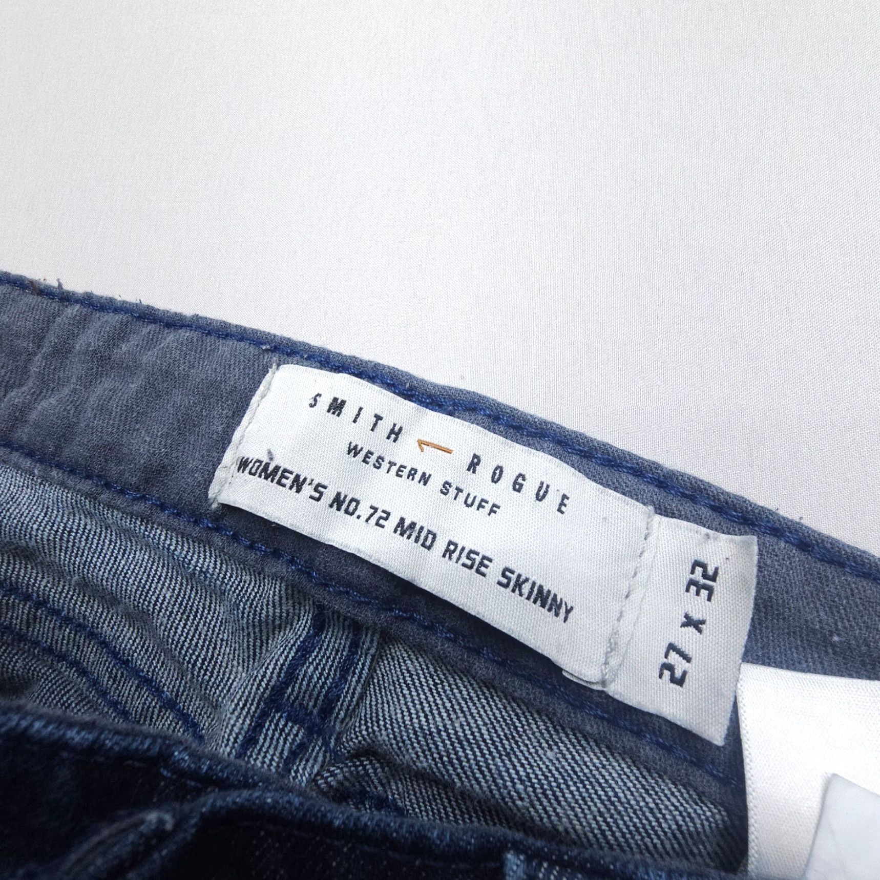 Vintage Smith & Rogue No. 72 Mid Rise Skinny Jeans Women 27 x 32 Dark Wash Western Denim Size 27" / US 4 / IT 40 - 3 Thumbnail