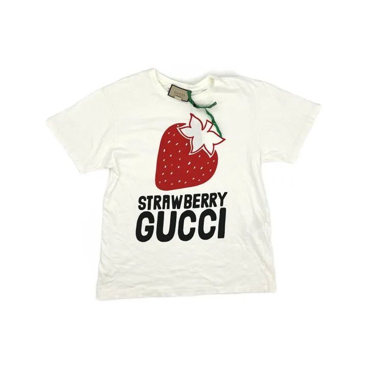 Gucci Gucci Strawberry Print Cotton T-Shirt-2507 Size S / US 4 / IT 40 - 8 Thumbnail