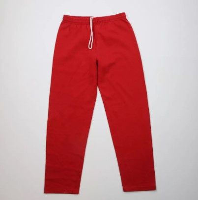 Vintage Vintage 90s Streetwear Blank Sweatpants Pants Red USA Size US 34 / EU 50 - 1 Thumbnail