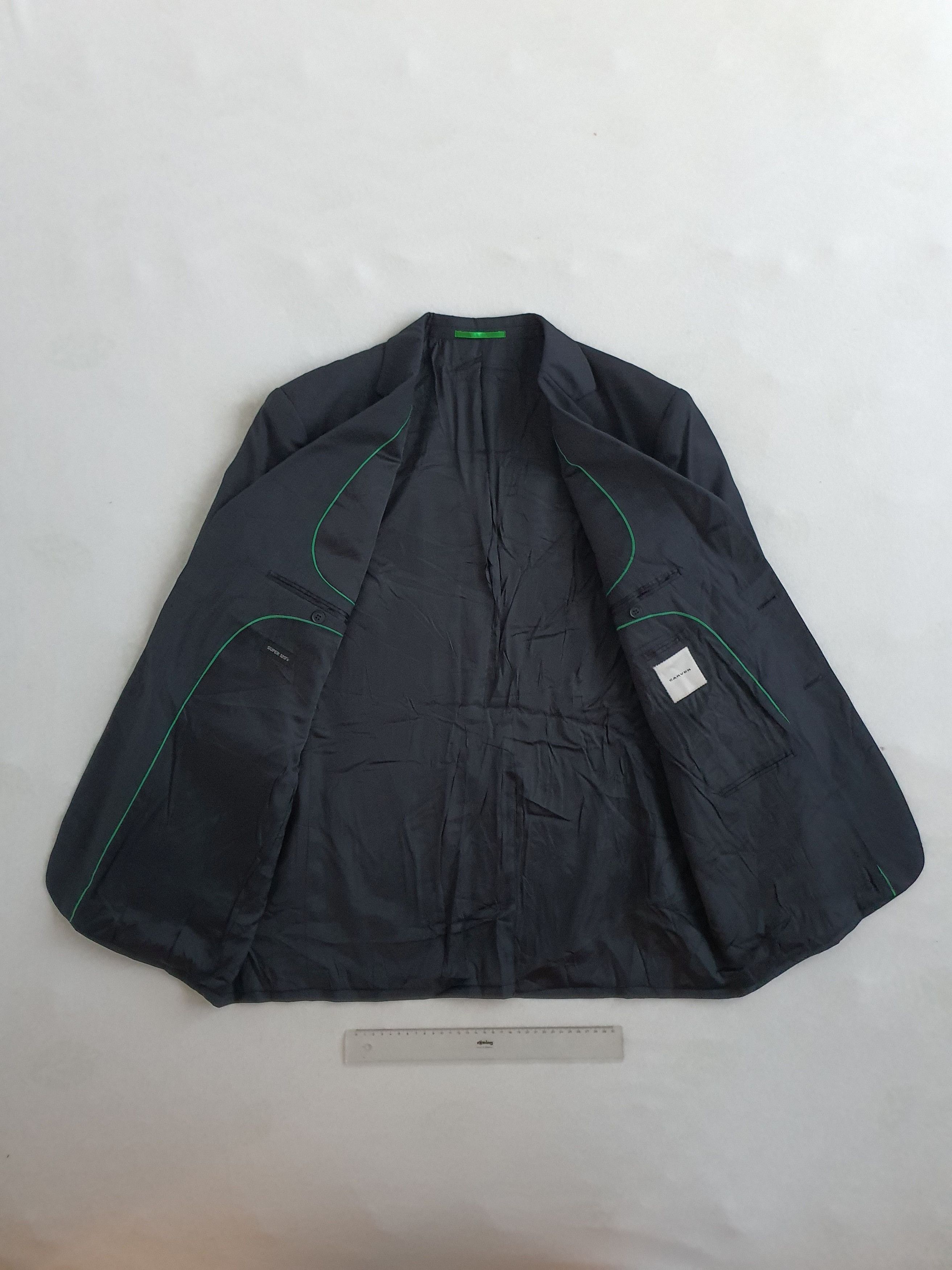 Carven Sports Coat Suit Jacket - Navy Micro Herringbone Size 48R - 4 Thumbnail