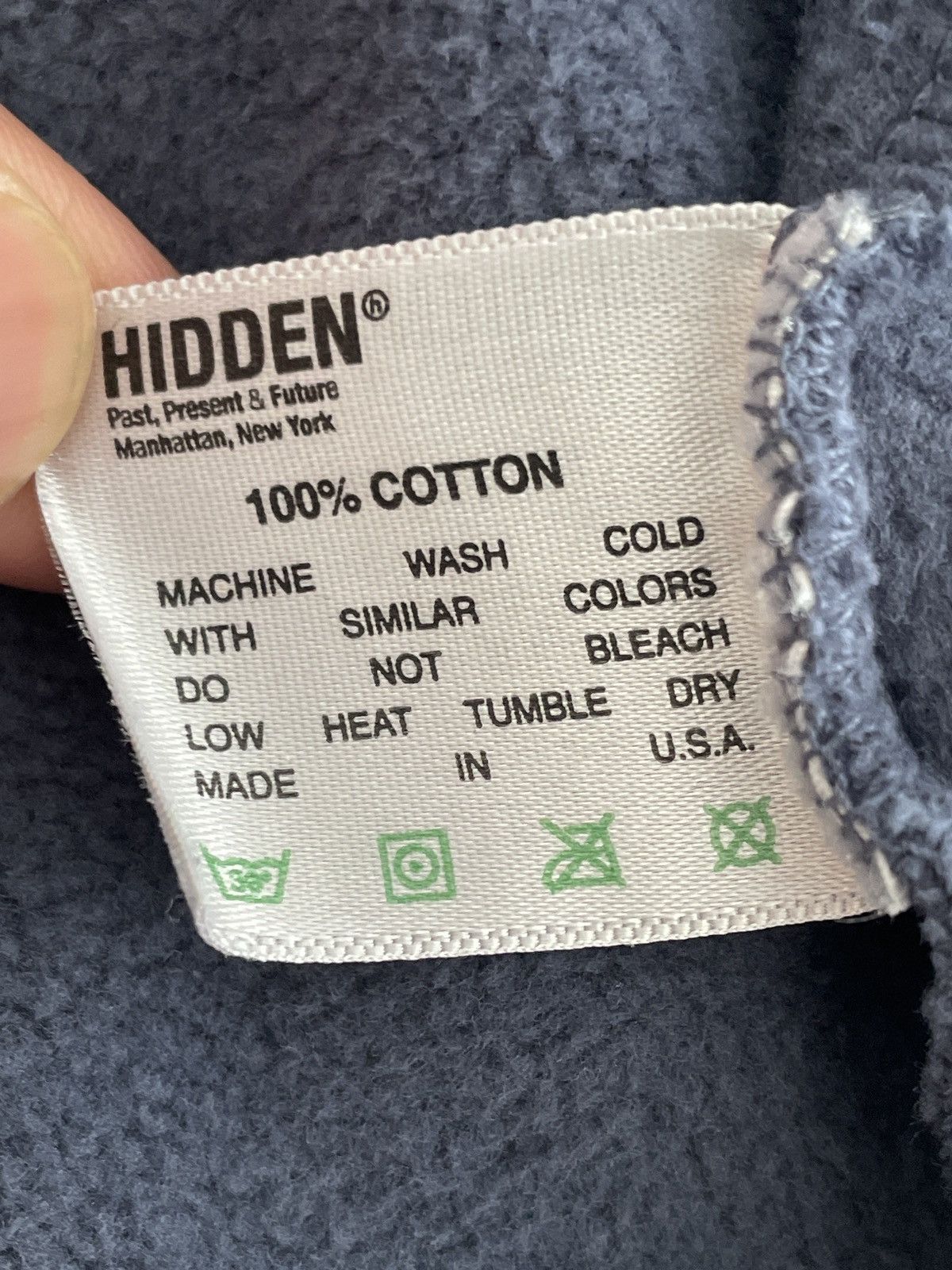 HIDDEN Size XL - Hidden NY Thrashed TECH Hoodie Washed Slate Size US XL / EU 56 / 4 - 6 Thumbnail