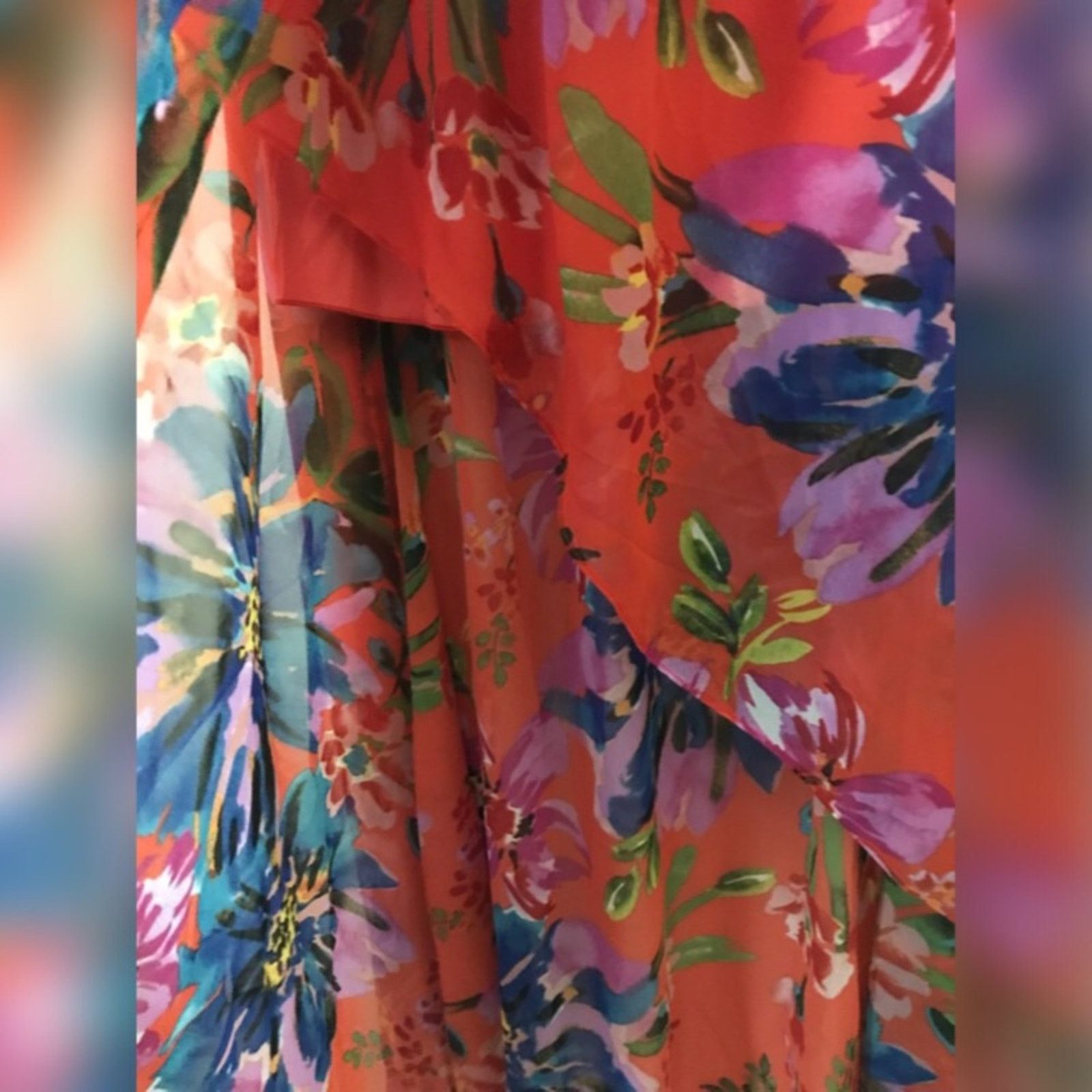 Other Bisou Bisou Floral Multi-color High Low Maxi Dress Size L / US 10 / IT 46 - 5 Thumbnail