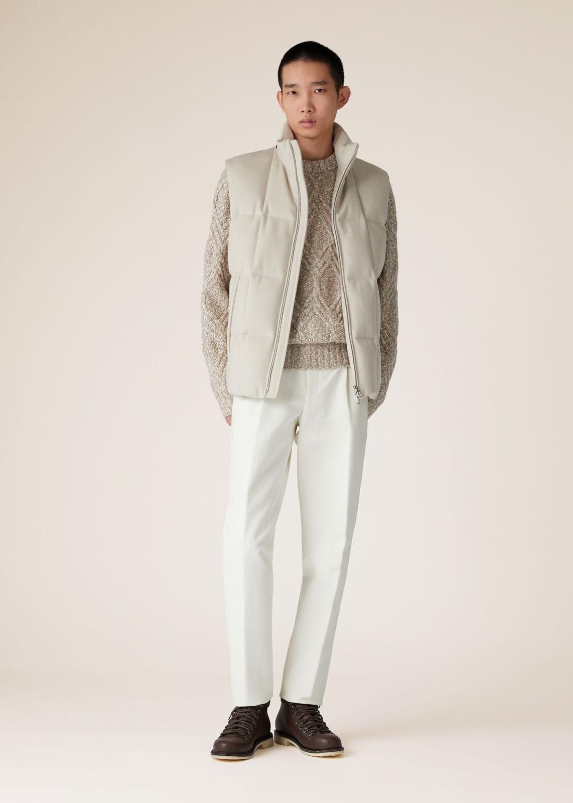 Loro Piana o1srvl11e1224 Tuul Cashmere Gilet Vest in Cream Size US L / EU 52-54 / 3 - 2 Thumbnail