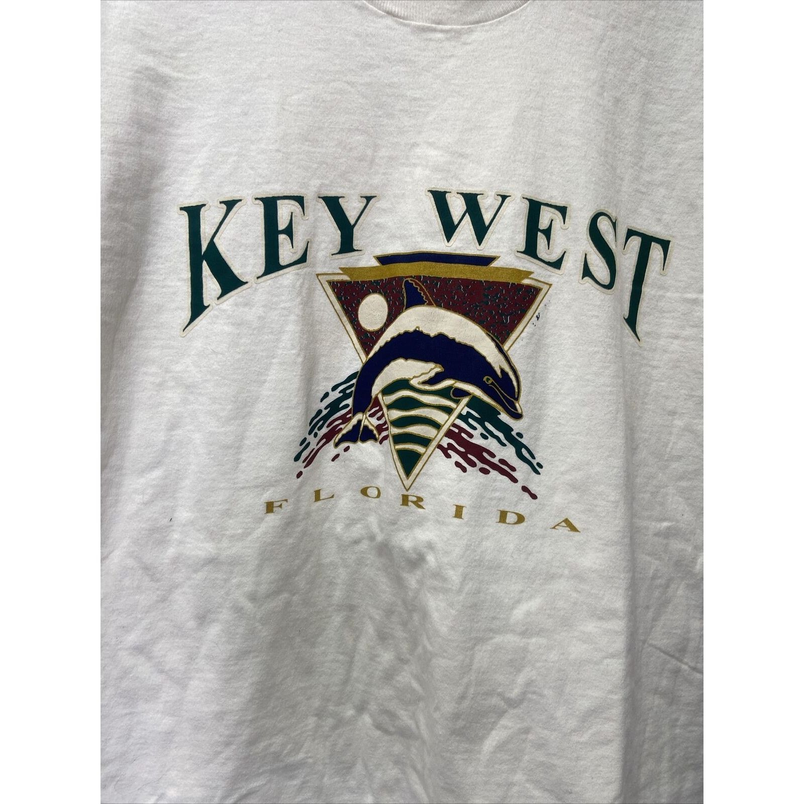 Fruit Of The Loom Vintage Key West Florida Dolphin T-Shirt Size Large Size US L / EU 52-54 / 3 - 2 Thumbnail