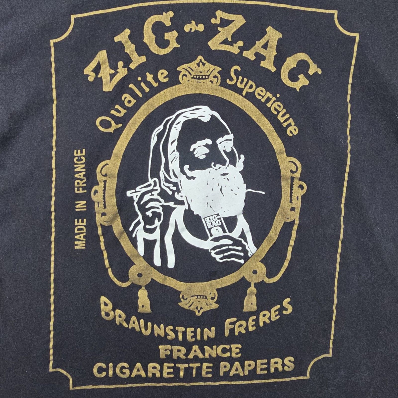 Other Vintage Zig Zag Man T Shirt XL Black Smoking Rolling papers Size US XL / EU 56 / 4 - 3 Thumbnail