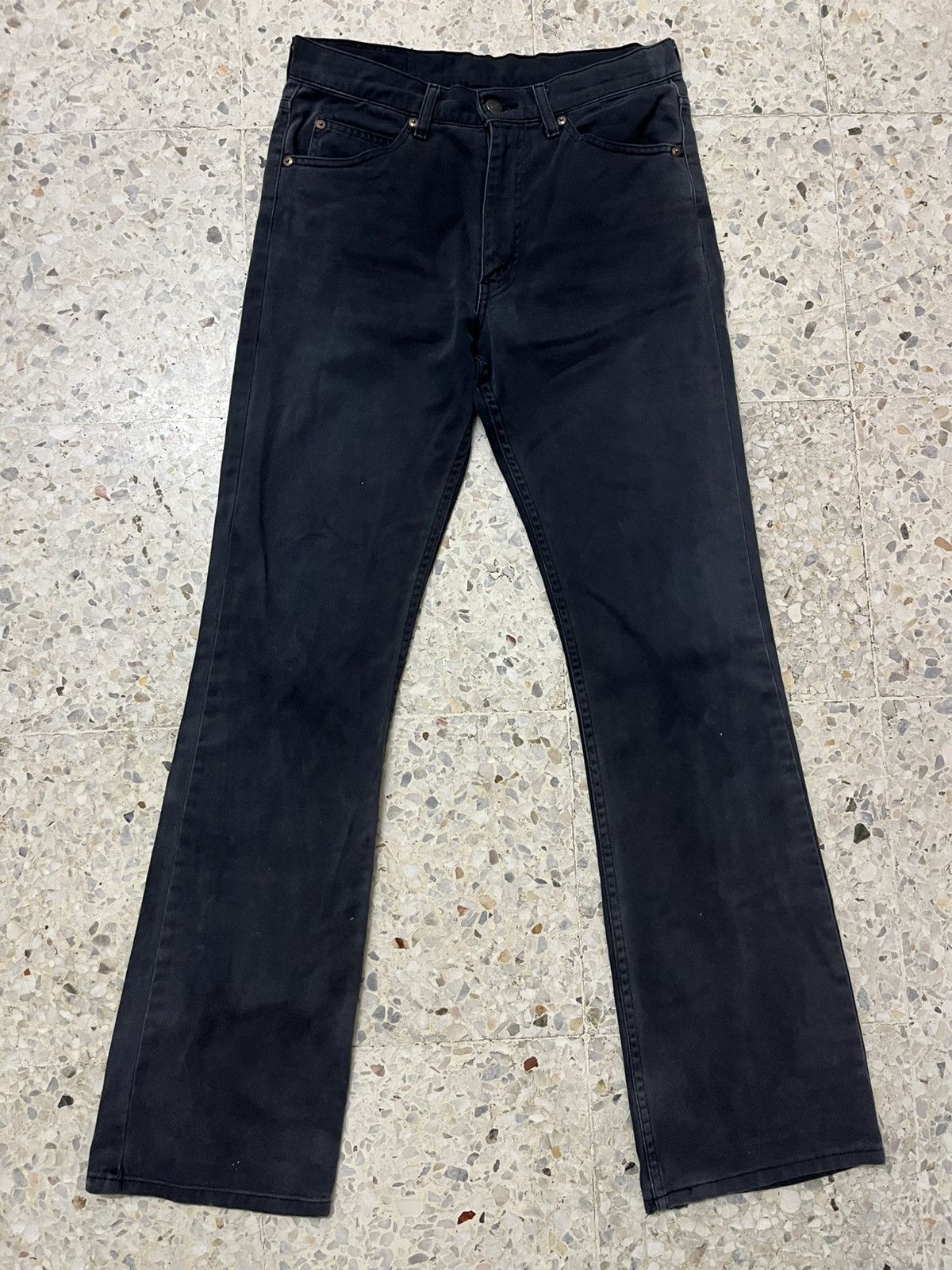 Vintage Levis 517 Black distress faded bootcut jeans