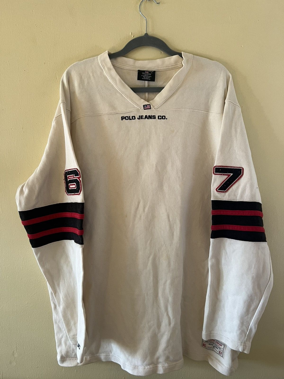 Polo Ralph Lauren × Vintage Vintage Polo Jeans Co. Long Sleeve Sweater - Embroidered"67” Size US XL / EU 56 / 4 - 1 Thumbnail