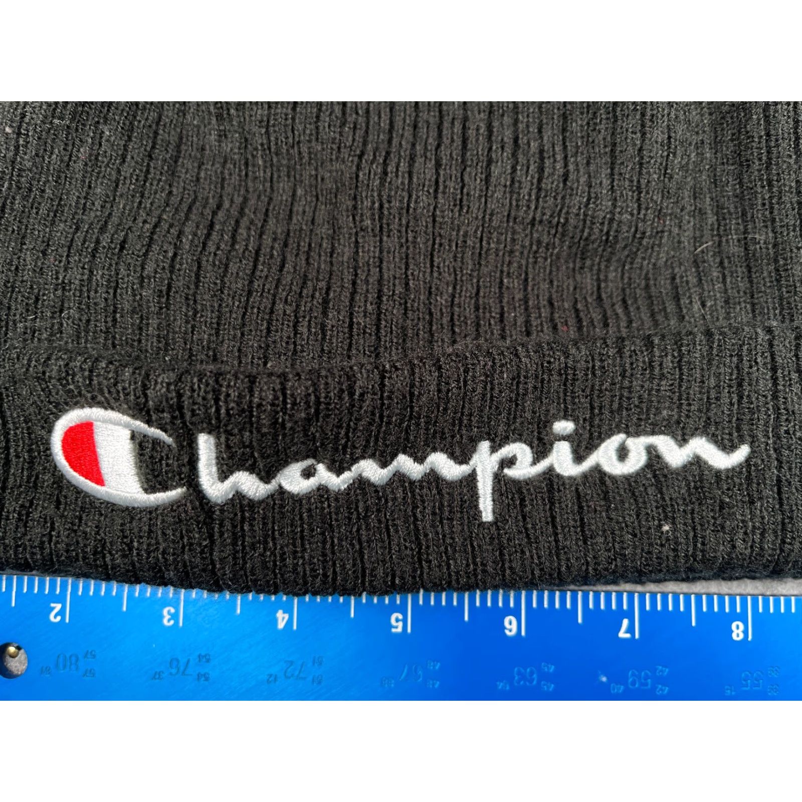Champion Champion Headwear Beanie Adult One Size Black Knit 100% Acrylic Ski Hat Unisex Mens Womens Beanie Outlet Casual Winter Accessories Size ONE SIZE - 2 Thumbnail