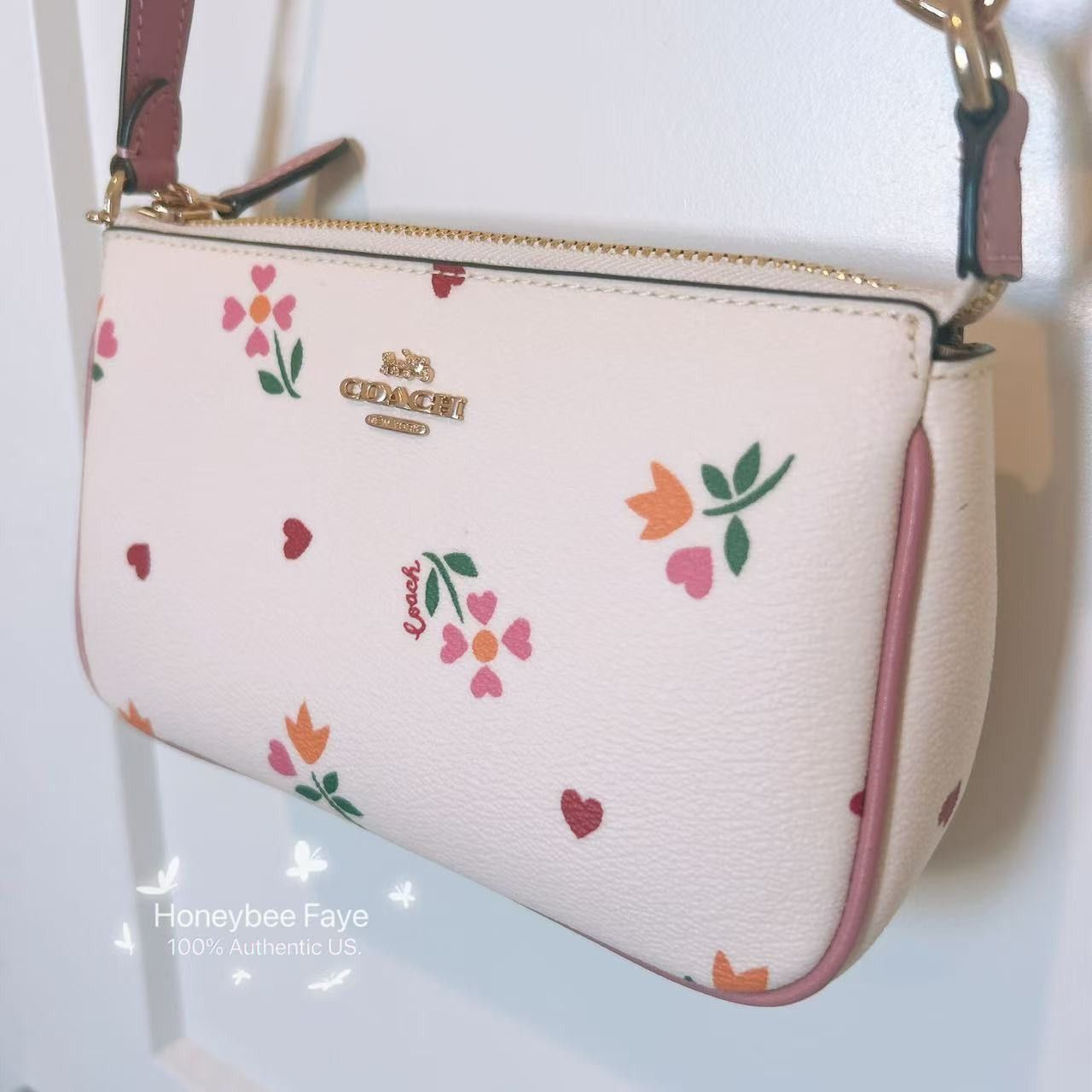 Coach Nolita 19 With Heart Petal Print C7658 plus extended chain Size ONE SIZE - 8 Thumbnail