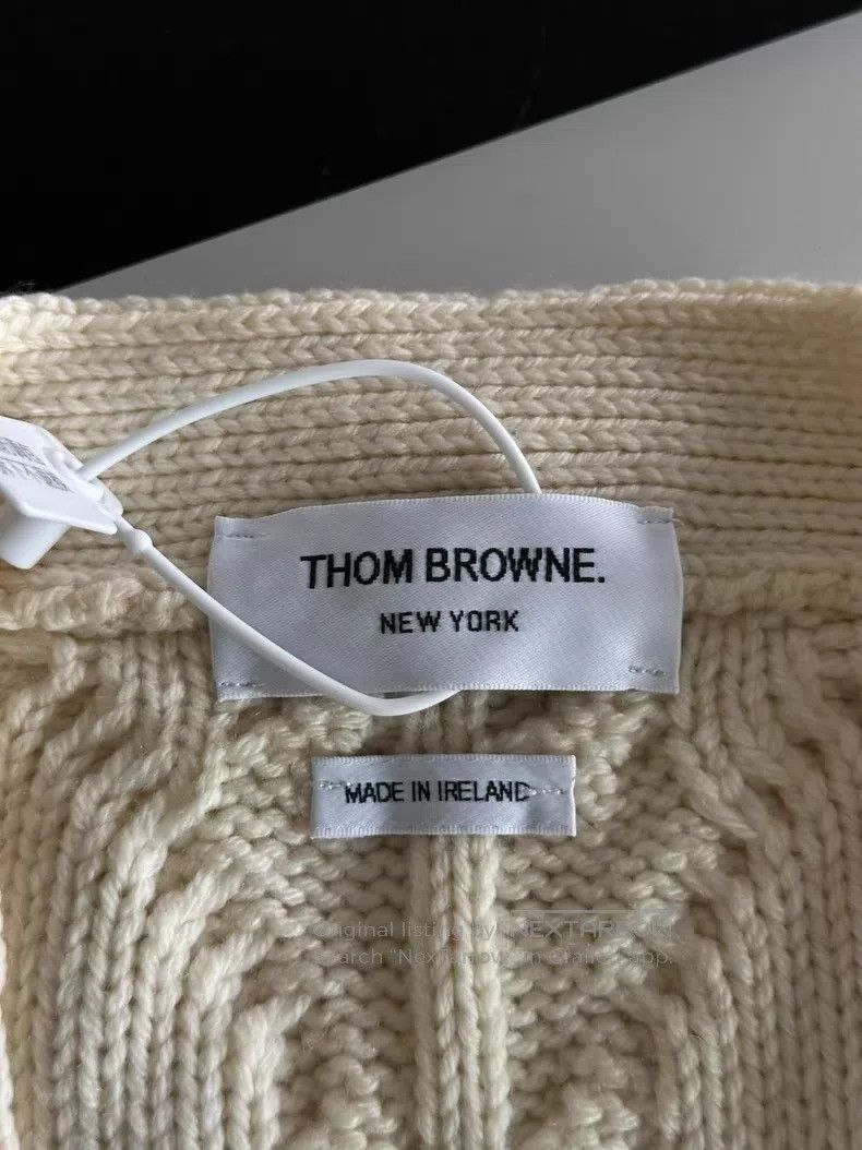 Thom Browne Thom Browne Beige wool cardigan Size US XS / EU 42 / 0 - 3 Thumbnail