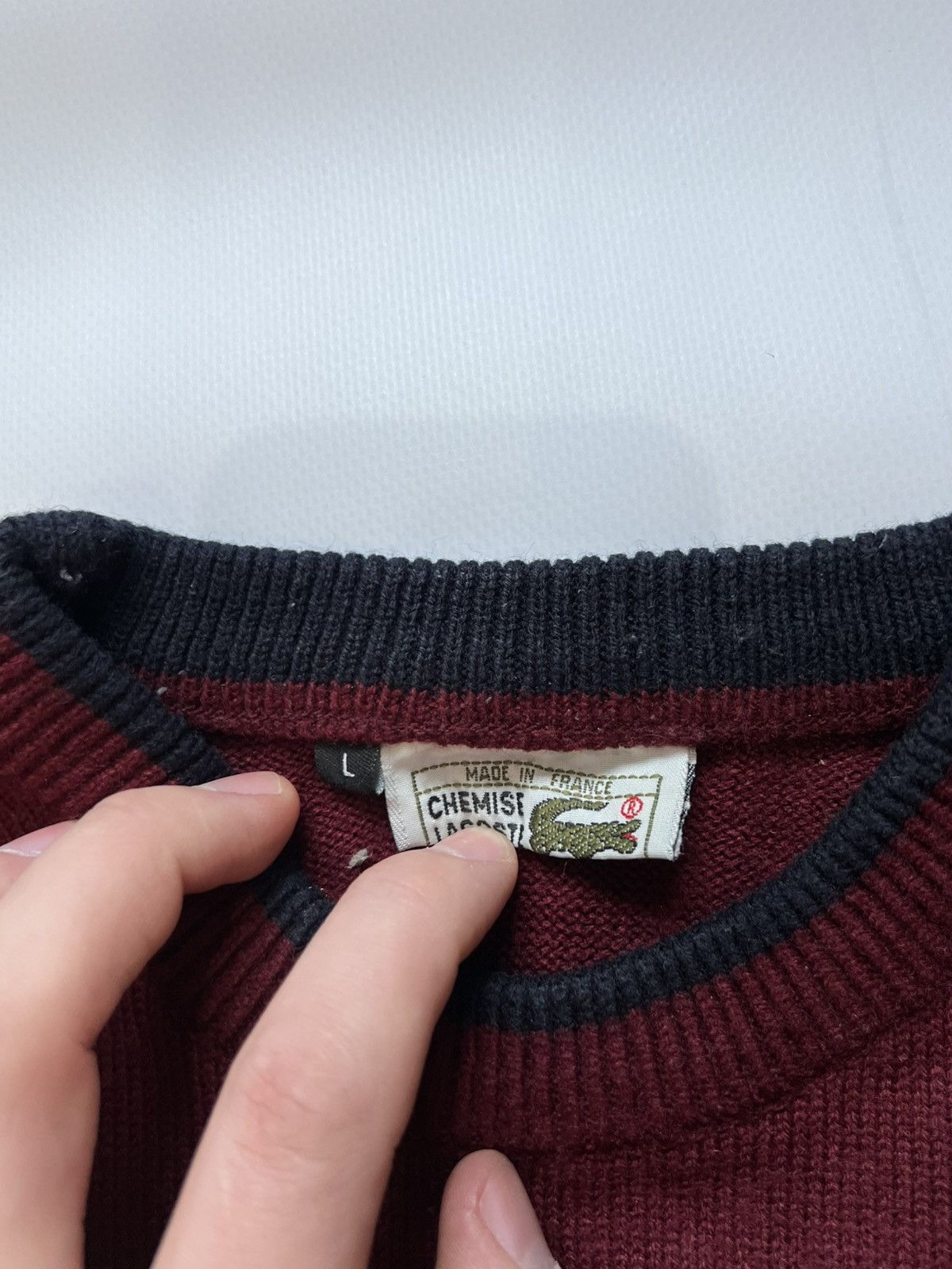 Lacoste Vintage 90’s Lacoste Red Striped Sweater Size US L / EU 52-54 / 3 - 5 Thumbnail