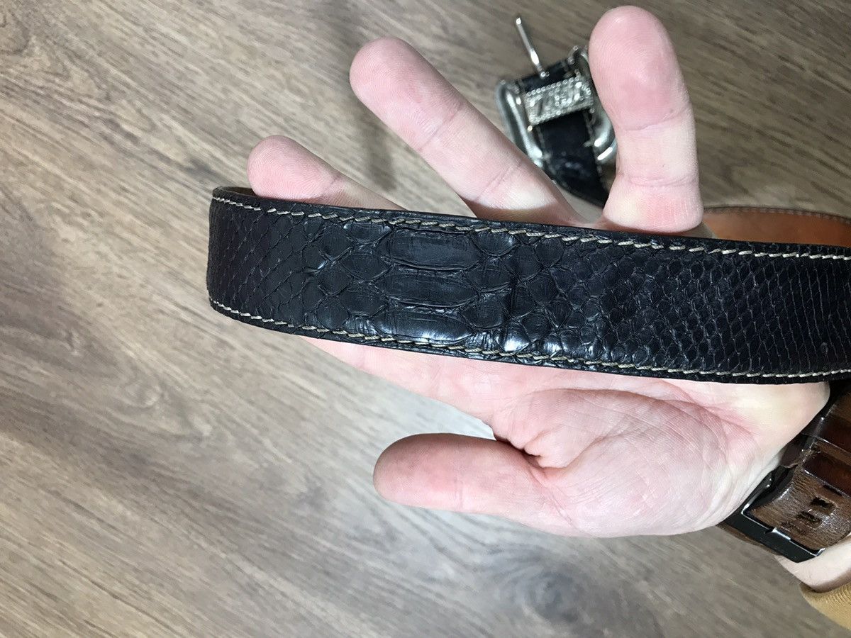Leather Vintage RH Milano Python Leather Belt BB Simon Style Size ONE SIZE - 10 Thumbnail