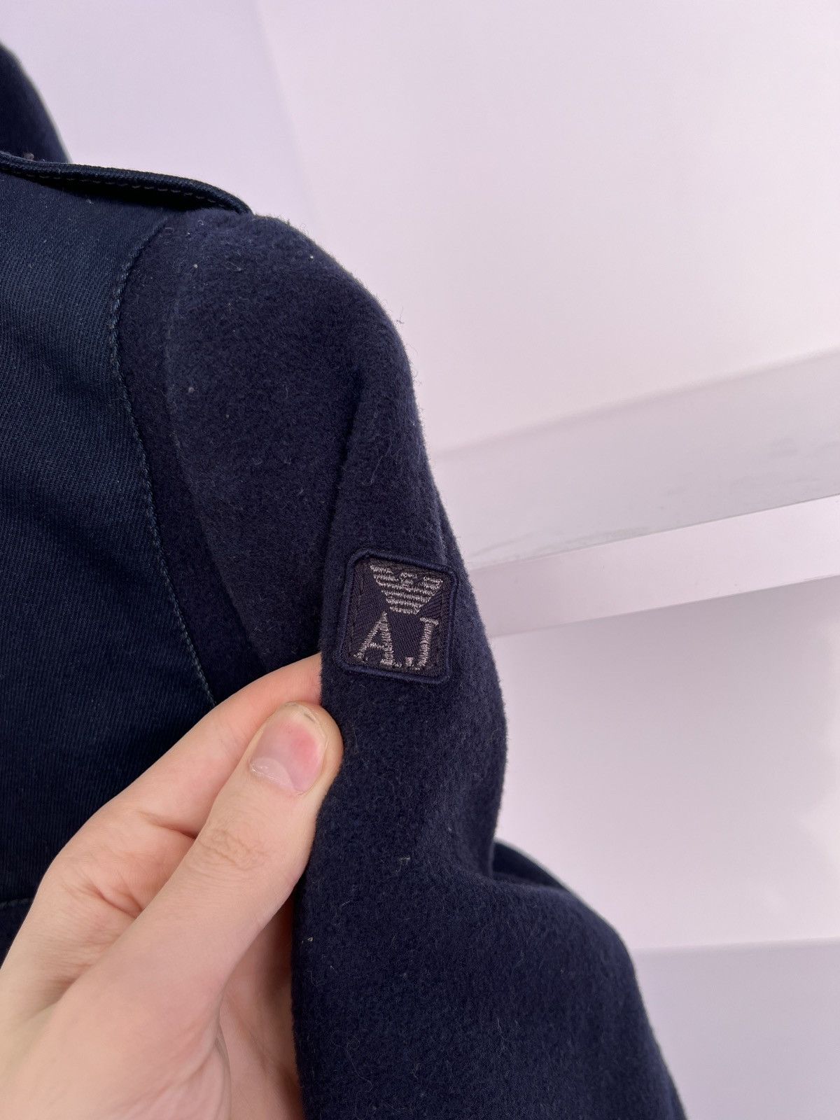 Emporio Armani × Giorgio Armani × Vintage Vintage Armani Jeans Wool Hooded Women’s Coat Size M / US 6-8 / IT 42-44 - 10 Thumbnail