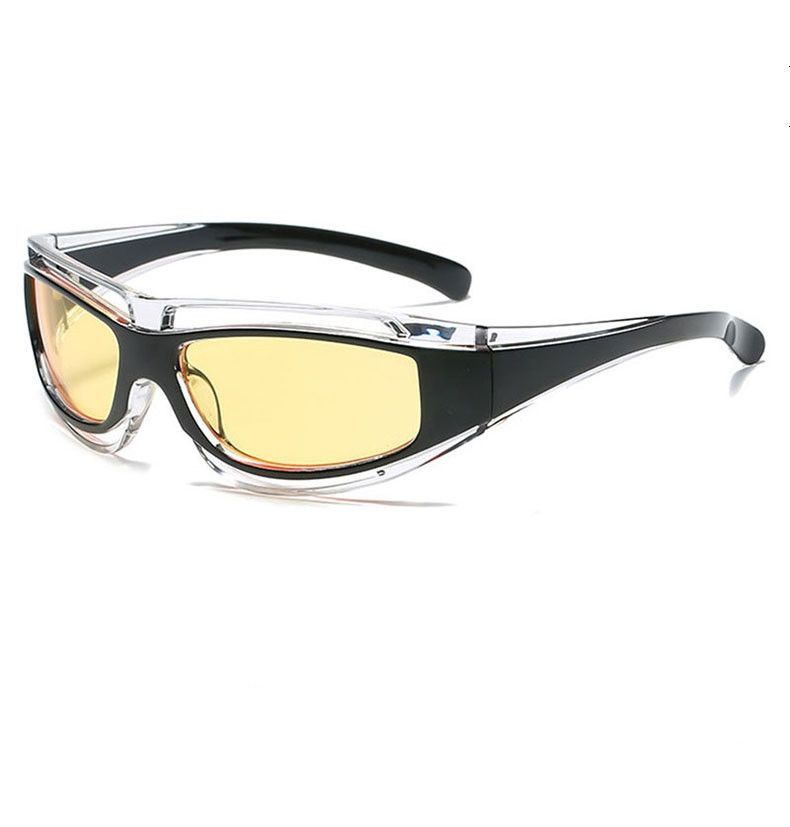 Designer Yellow Lense Cateye Glasses Punk Style Sunglasses Size ONE SIZE - 2 Thumbnail