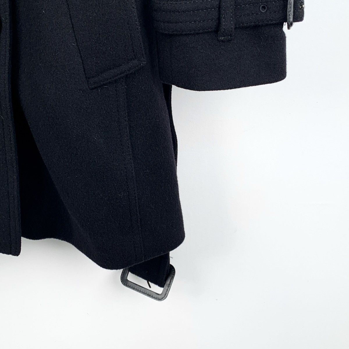 Burberry Burberry Black Wool Belted Section Coat Size S / US 4 / IT 40 - 4 Thumbnail