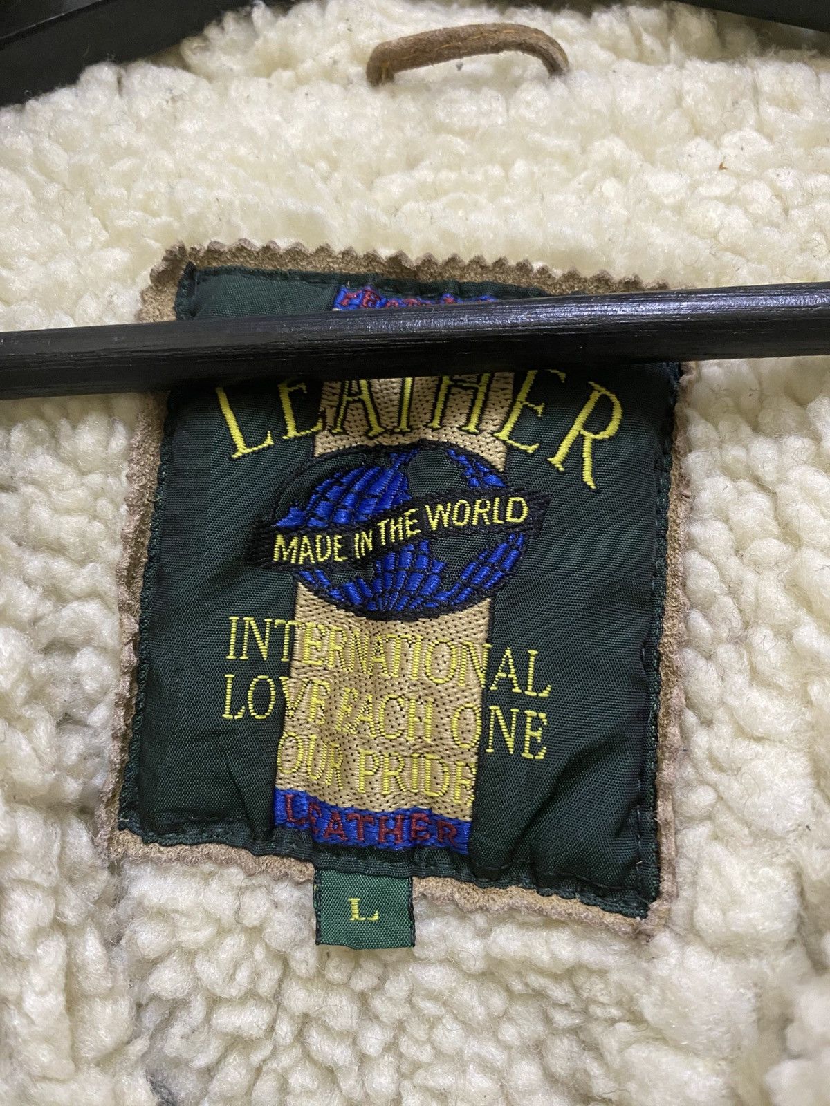 Leather Vintage Beige Shearling-Lined Suede Ranch Jacket – “Leather Size US M / EU 48-50 / 2 - 6 Thumbnail