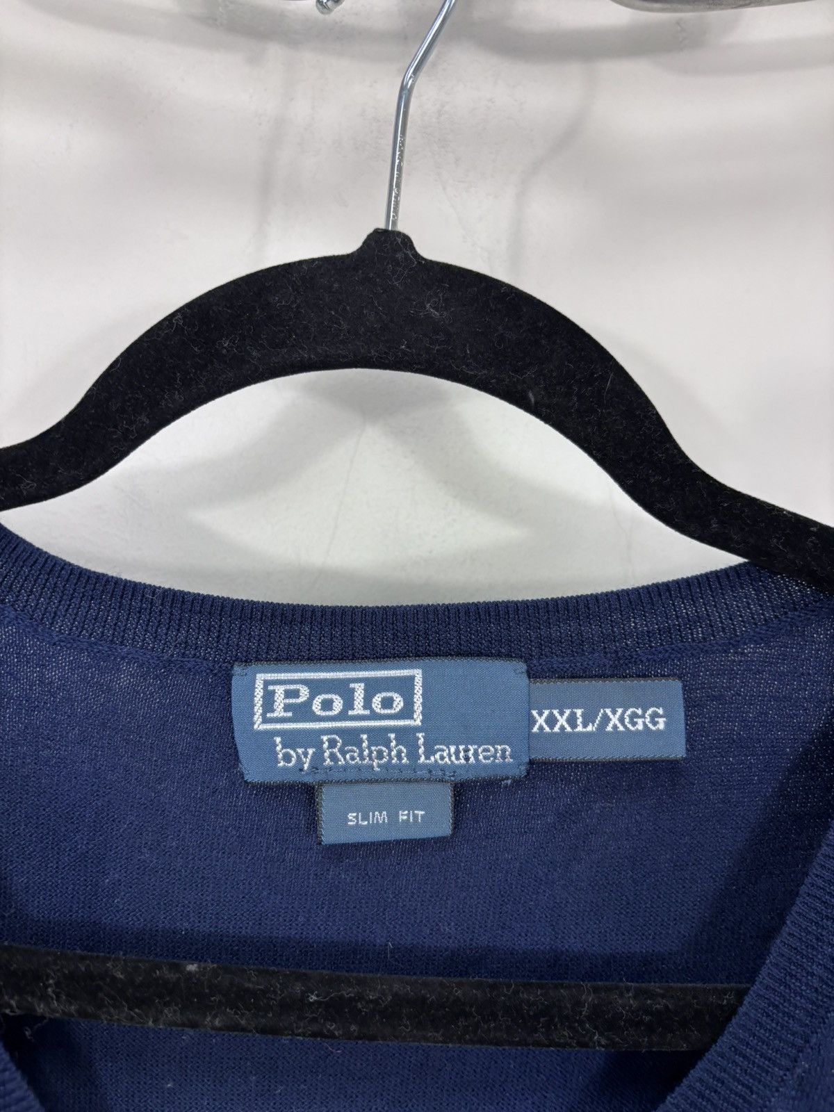 Polo Ralph Lauren Vintage Polo Ralph Lauren Blue Pima Cotton V-Neck Sweater Size US XXL / EU 58 / 5 - 6 Thumbnail