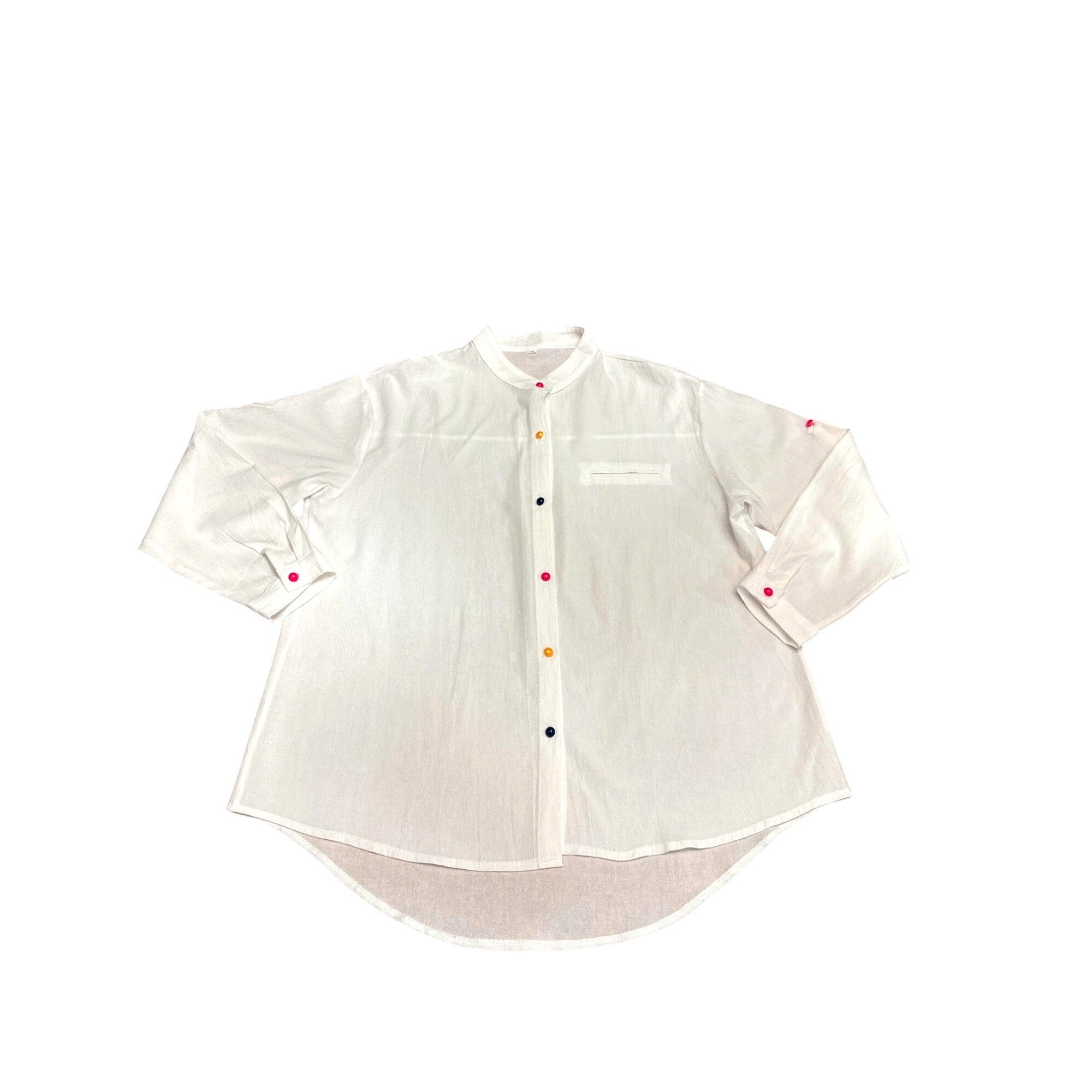 Other CCC Oversized White Button Up Shirt Colorful Buttons High Lo Size 3XL / US 20-22 - 6 Thumbnail