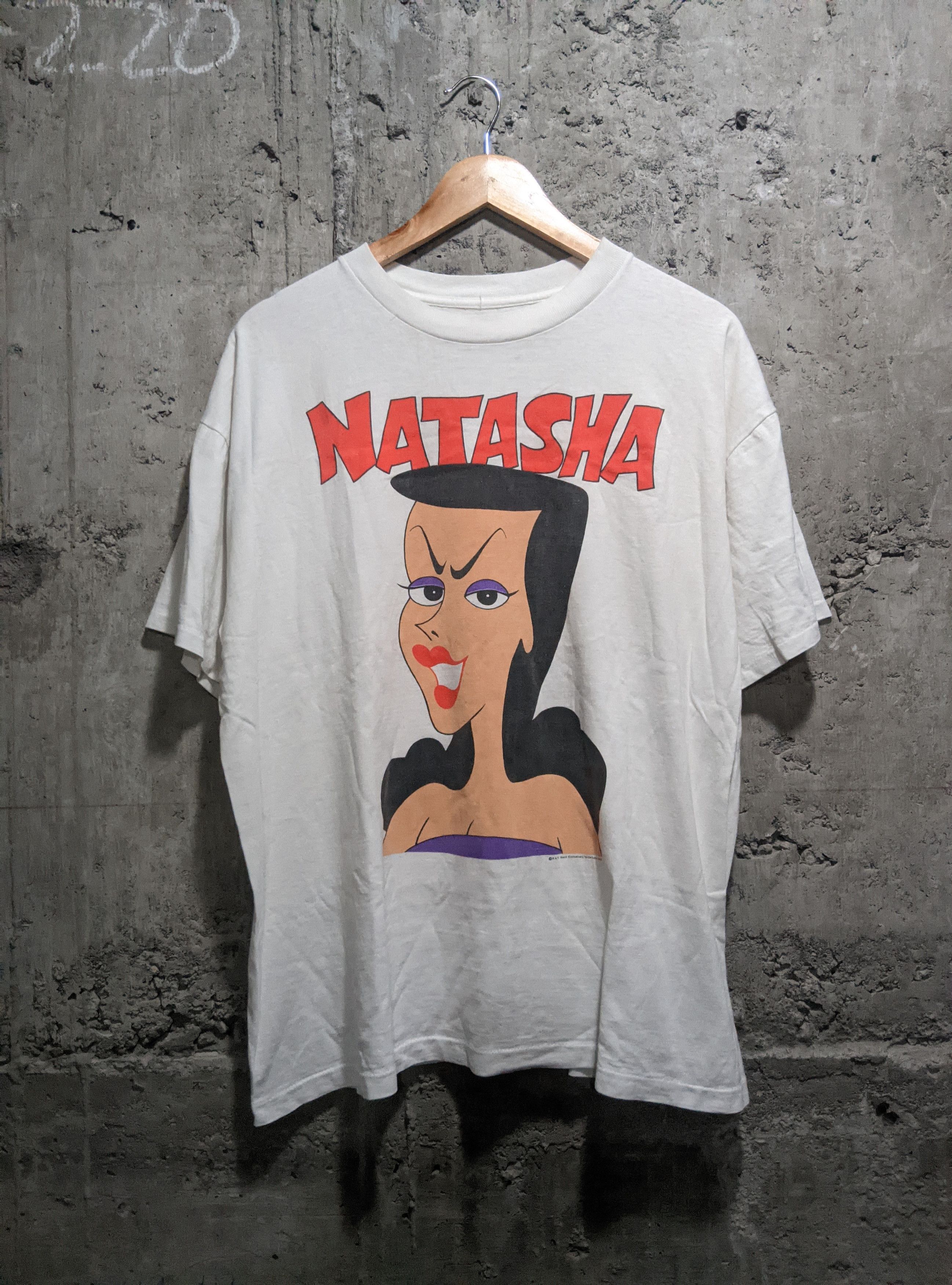 Other Vintage 1990 Natasha Rocky and bullwinckle Kurt Cobain t Size US XL / EU 56 / 4 - 1 Thumbnail