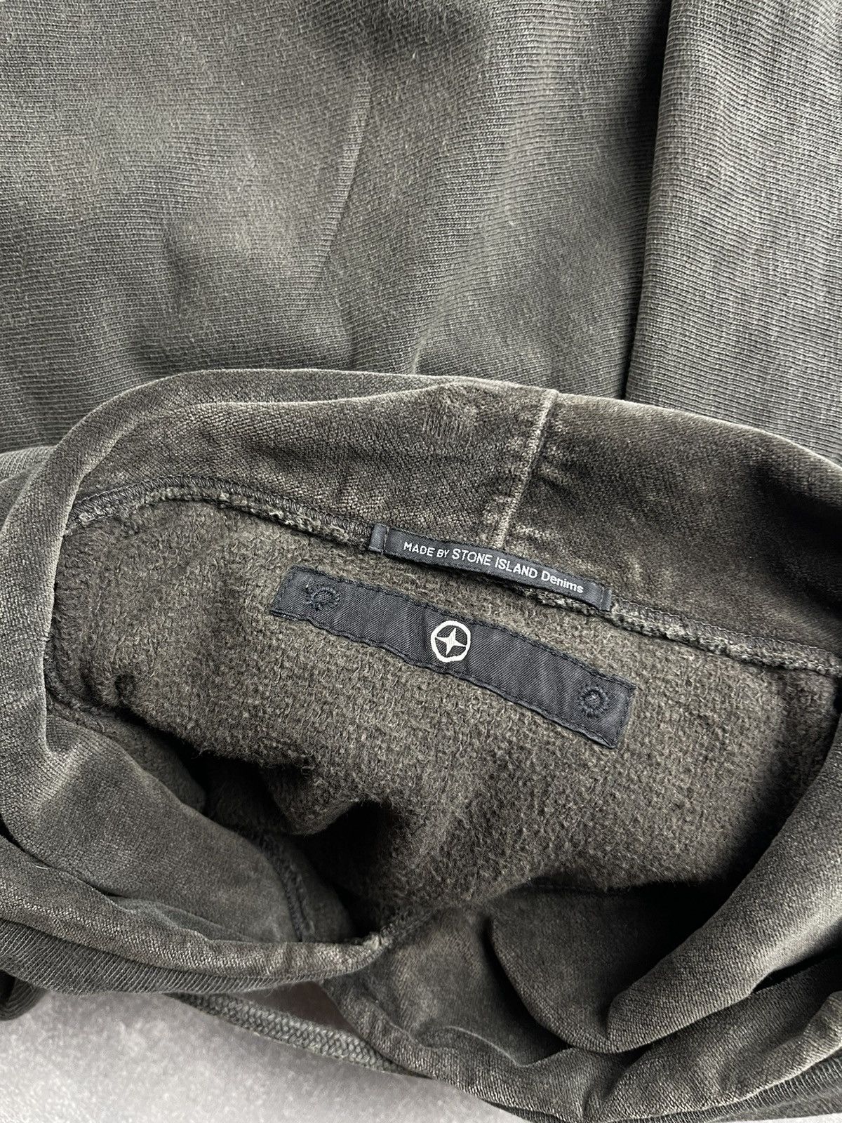 Stone Island Stone Island Denims Vintage 00s Logo Military Hoodie Khaki Size US XXL / EU 58 / 5 - 11 Thumbnail