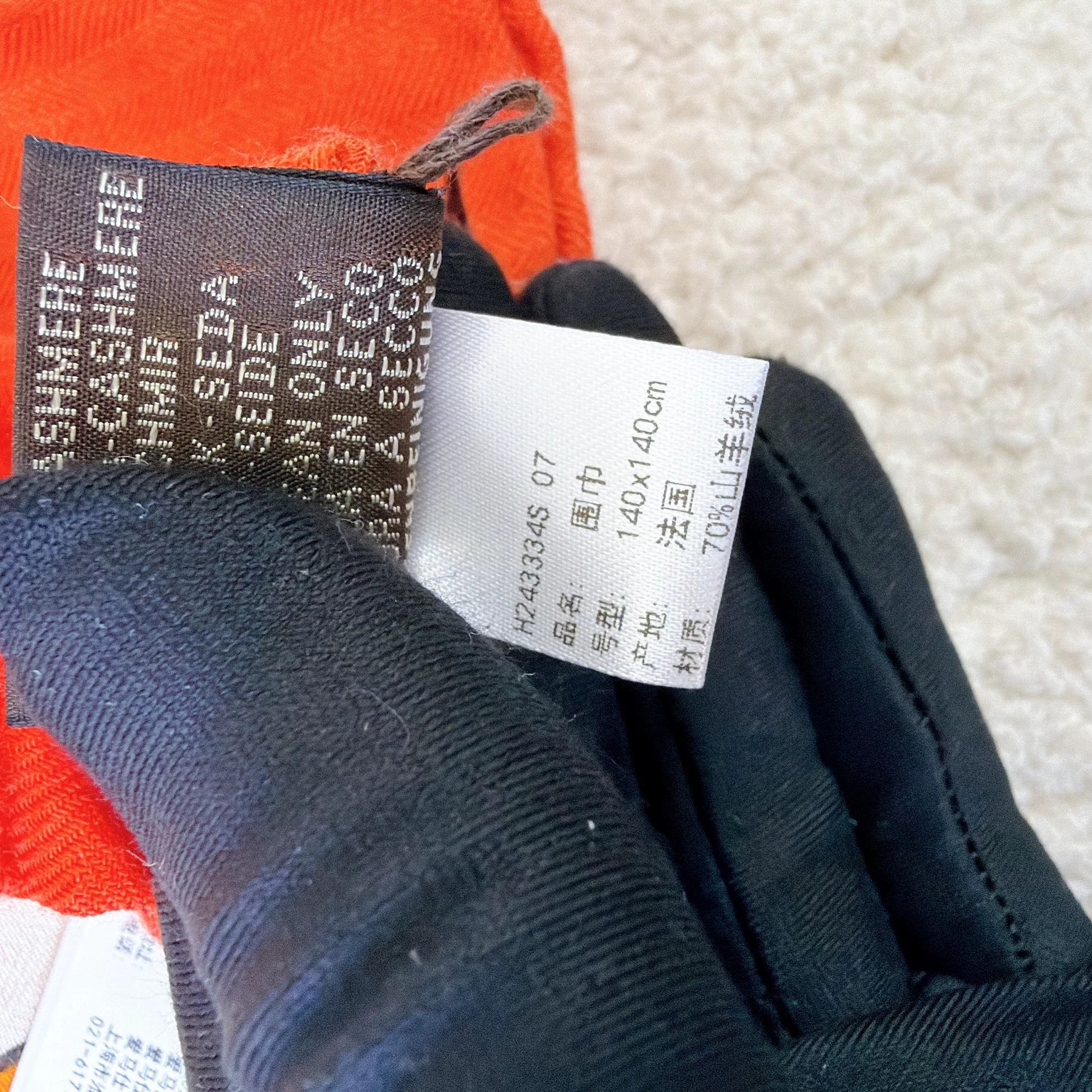 Hermes Hermes Orange Horsehead Cashmere Scarf 140x140cm NWT 92 Size ONE SIZE - 6 Thumbnail