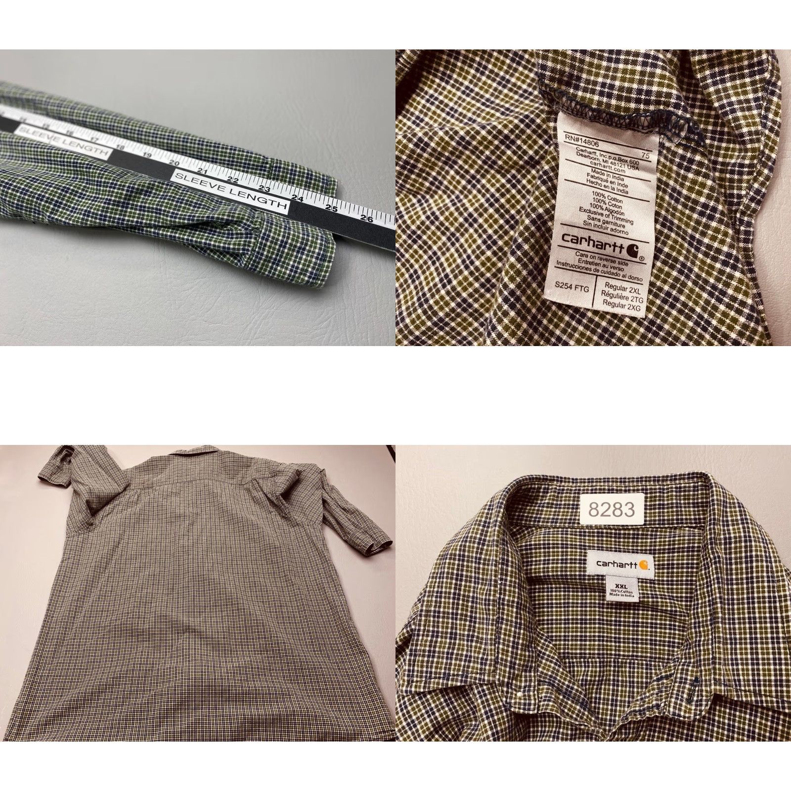 Carhartt VINTAGE Carhartt Button Down Work Shirt Size 2XL Plaid Long Sleeve S220 FTG Green 8283 Size US XXL / EU 58 / 5 - 9 Thumbnail