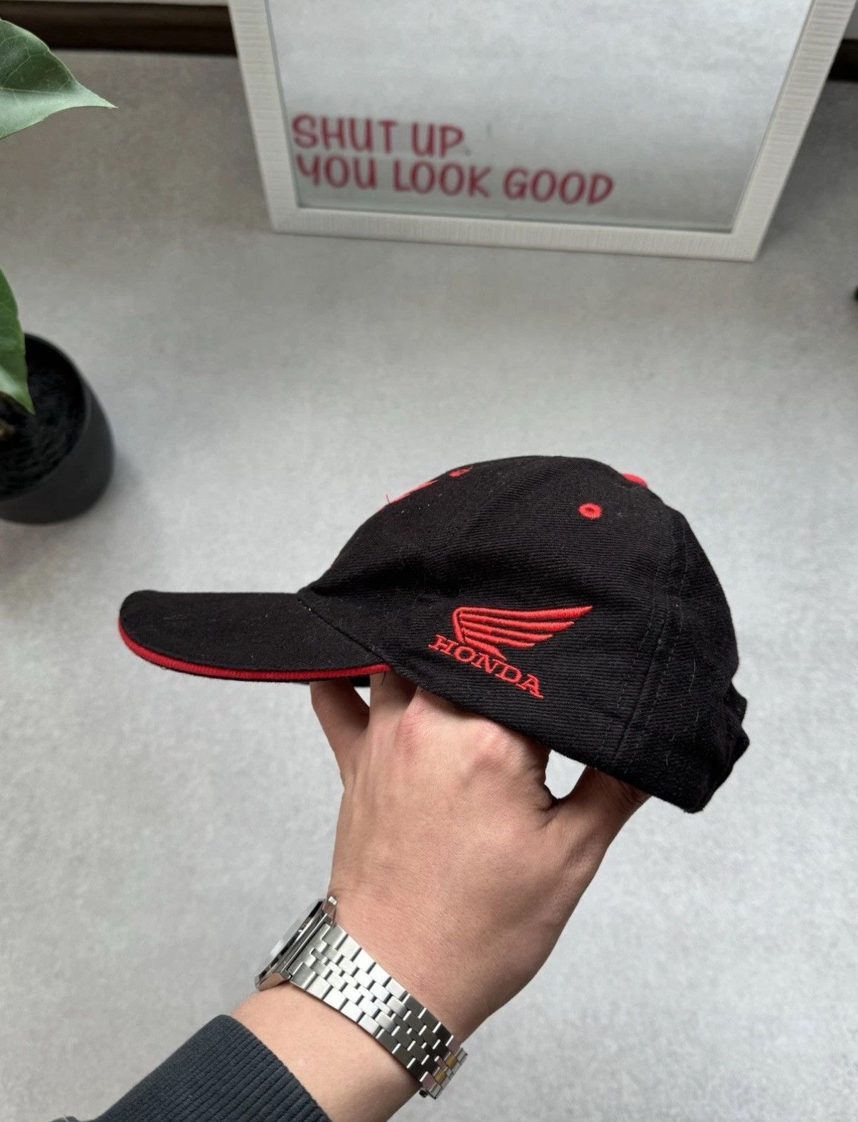 Honda Vintage Honda Big Logo Racing Black Cap Men One Size Size ONE SIZE - 5 Thumbnail