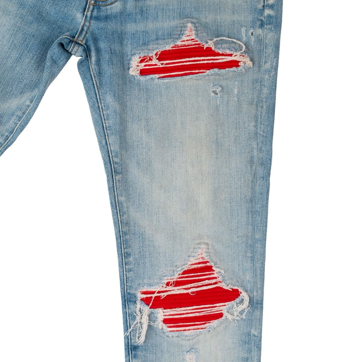 Amiri Amiri MX1 Suede Patch Jeans Clay Indigo Red Size US 30 / EU 46 - 3 Thumbnail