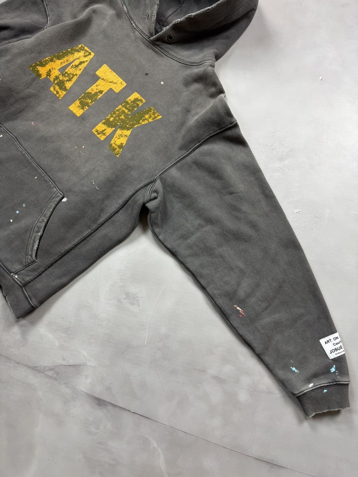Gallery Dept. Gallery Dept ATK Logo Distressed Hoodie(Grey/L) Size US L / EU 52-54 / 3 - 9 Thumbnail