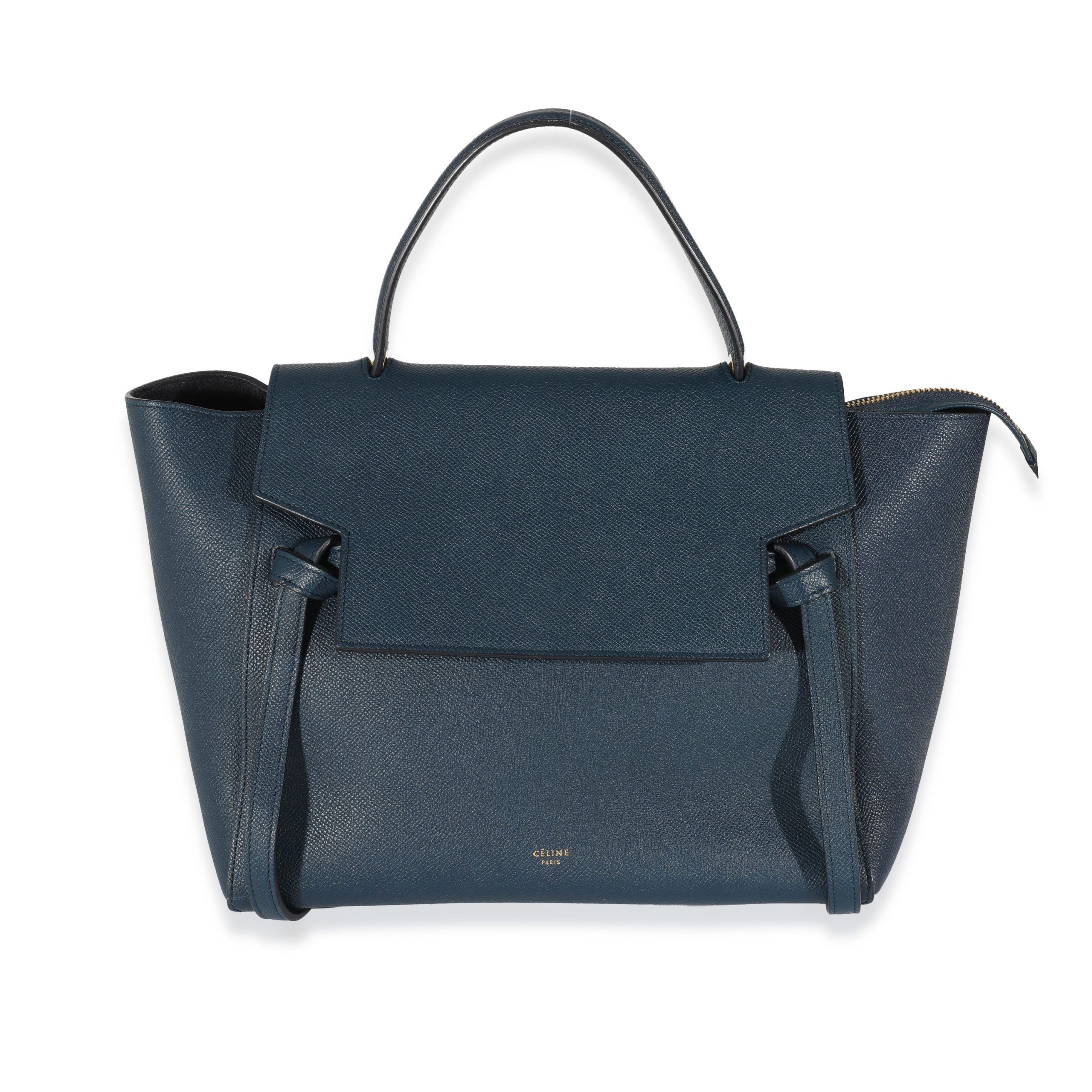 image of Celine Navy Grained Calfskin Mini Belt Bag, Women's
