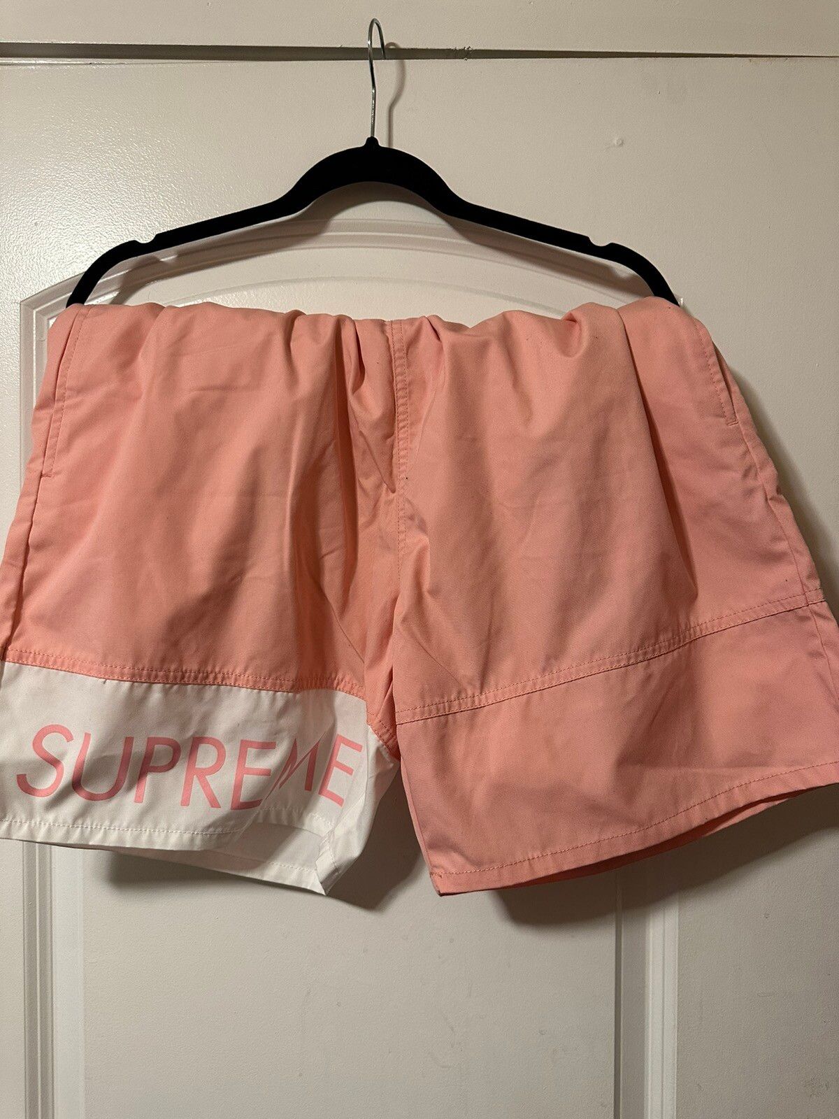 Supreme Supreme Banner Water Shorts Pink XL | Grailed