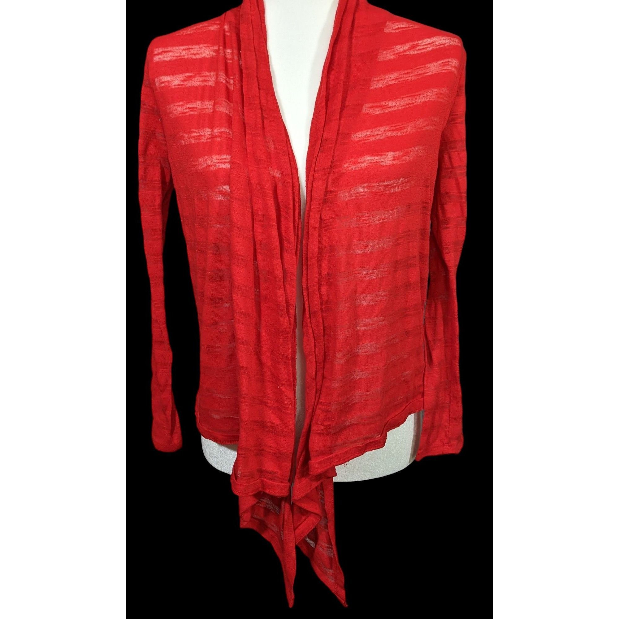Other Y2K Coquette Crochet Heart Back Red Striped Cardigan Size M / US 6-8 / IT 42-44 - 2 Thumbnail