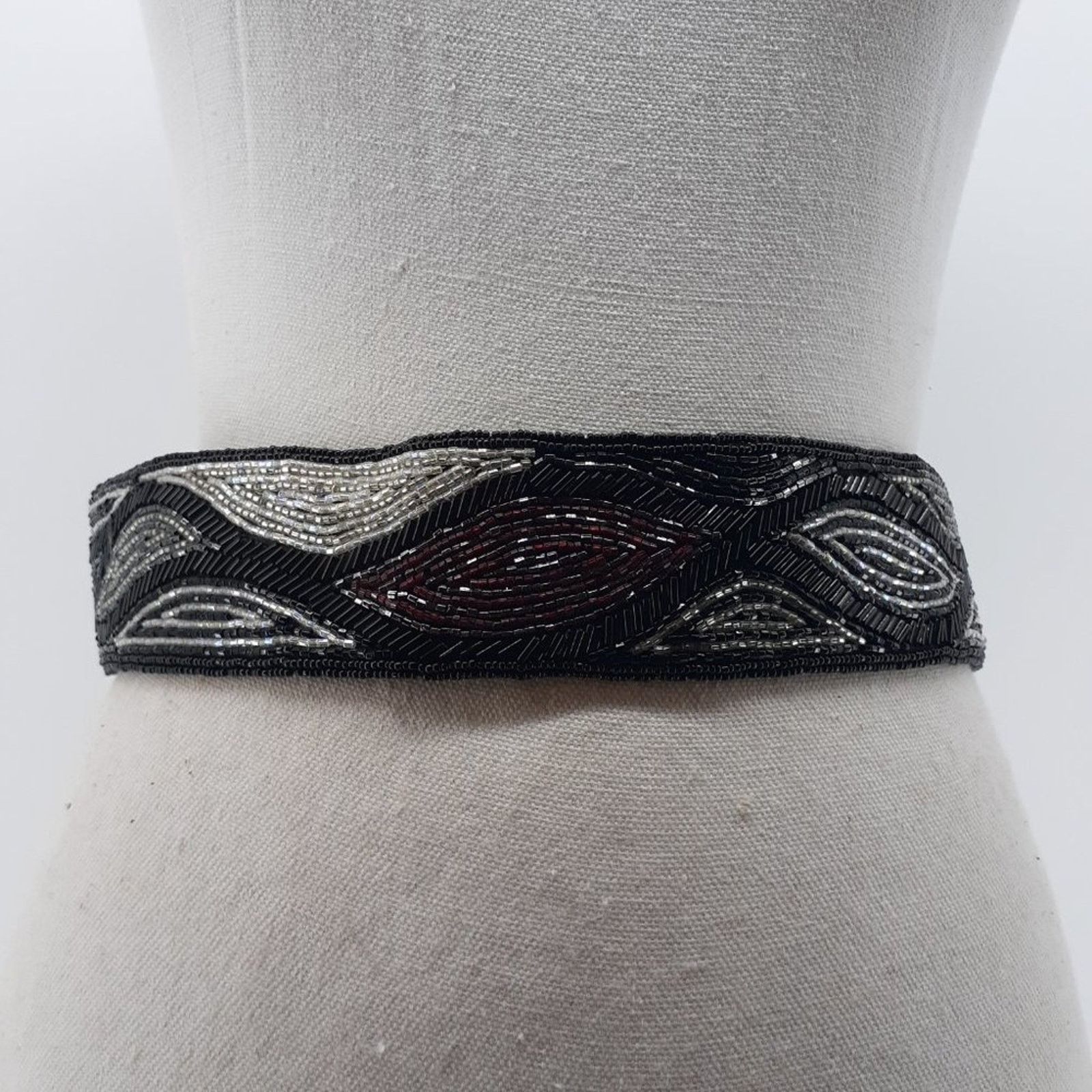 Vintage Vintage Women's Beaded Sequin Belt Sash 80's Cummerbund Glam Size ONE SIZE - 11 Thumbnail