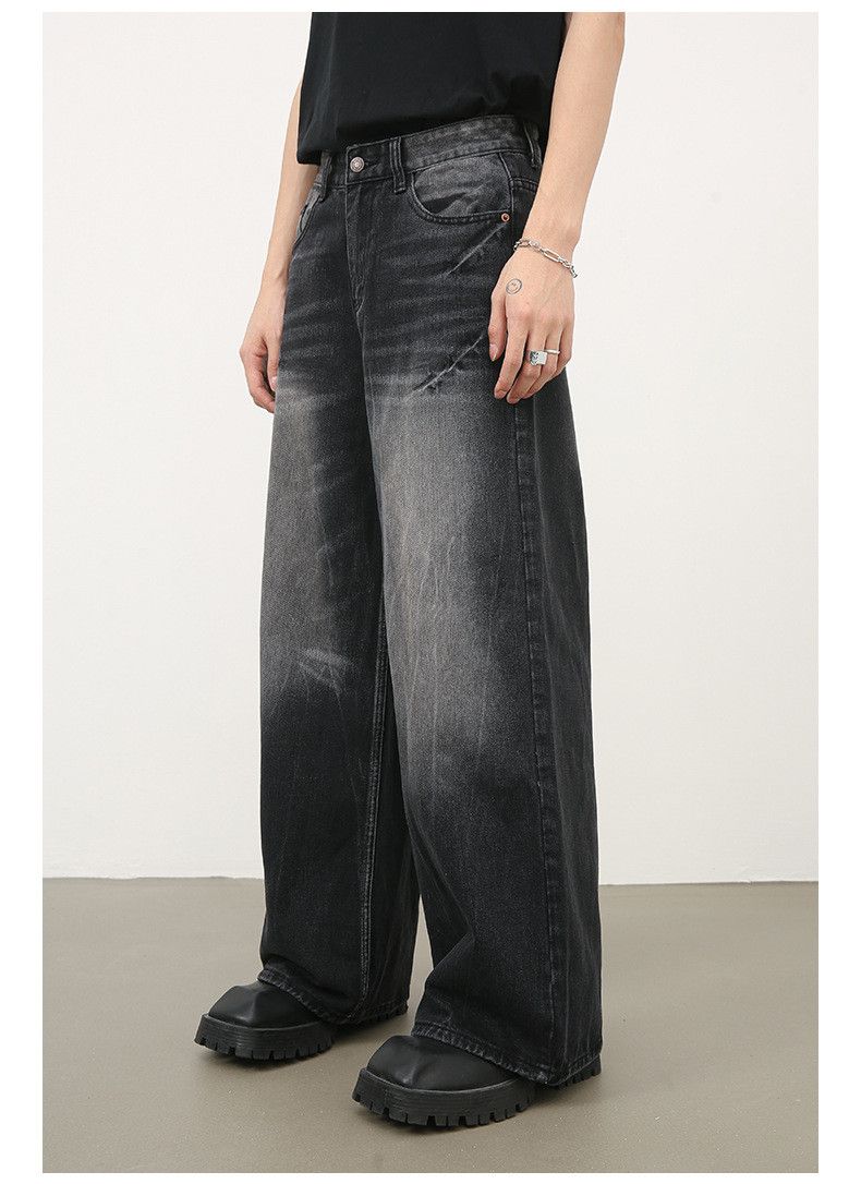 Jean Street lightning pattern loose straight retro cleanfit jeans Size US 32 / EU 48 - 3 Thumbnail