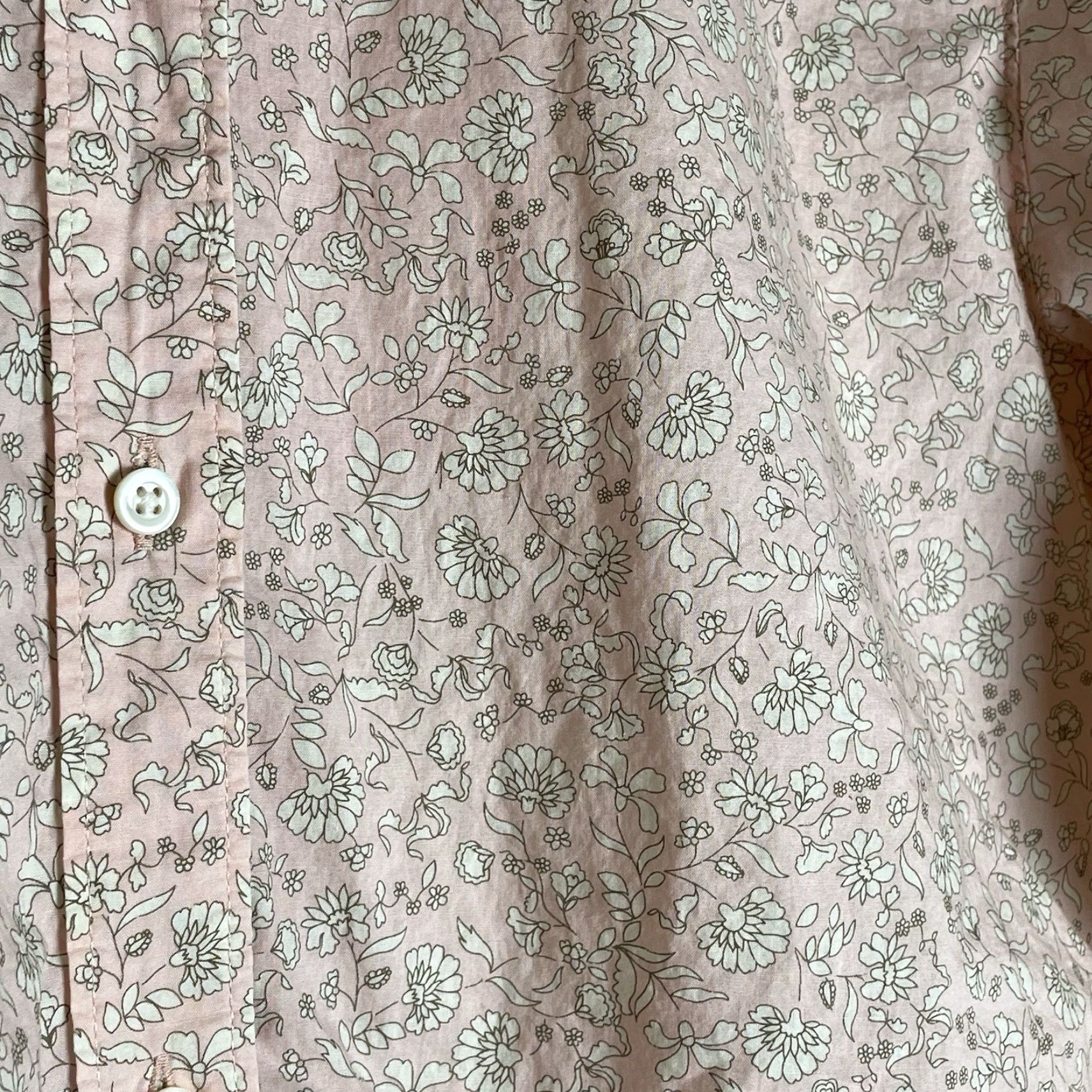 Gap Gap Button-Up Shirt Blouse Women's 14 Cotton Pink Floral Long Sleeve VTG Casual Basic Size XL / US 12-14 / IT 48-50 - 5 Thumbnail