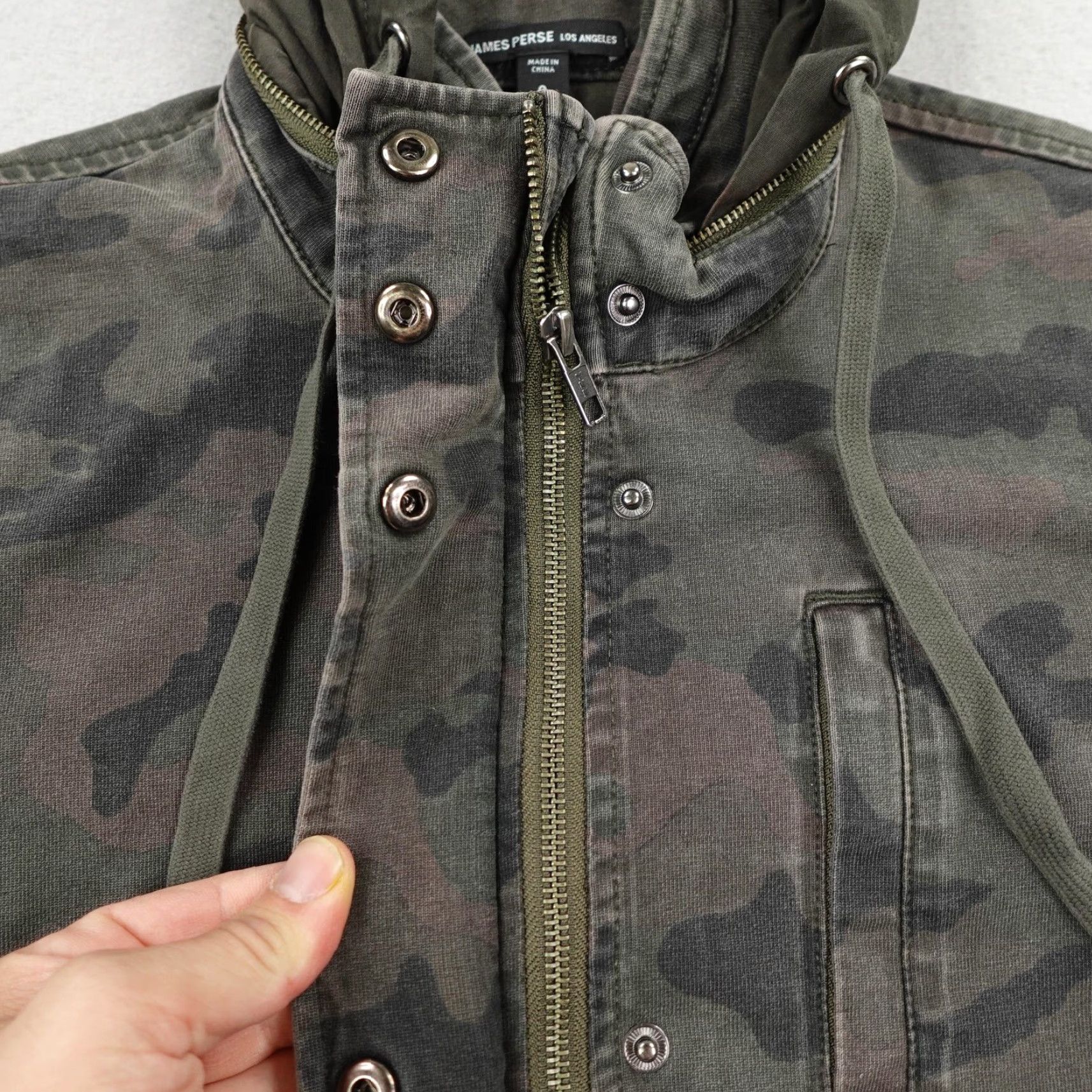 James Perse James Perse Military Jacket Womens XS 0 Green Camo Utility Coat Zip Snap Up Size XS / US 0-2 / IT 36-38 - 4 Thumbnail