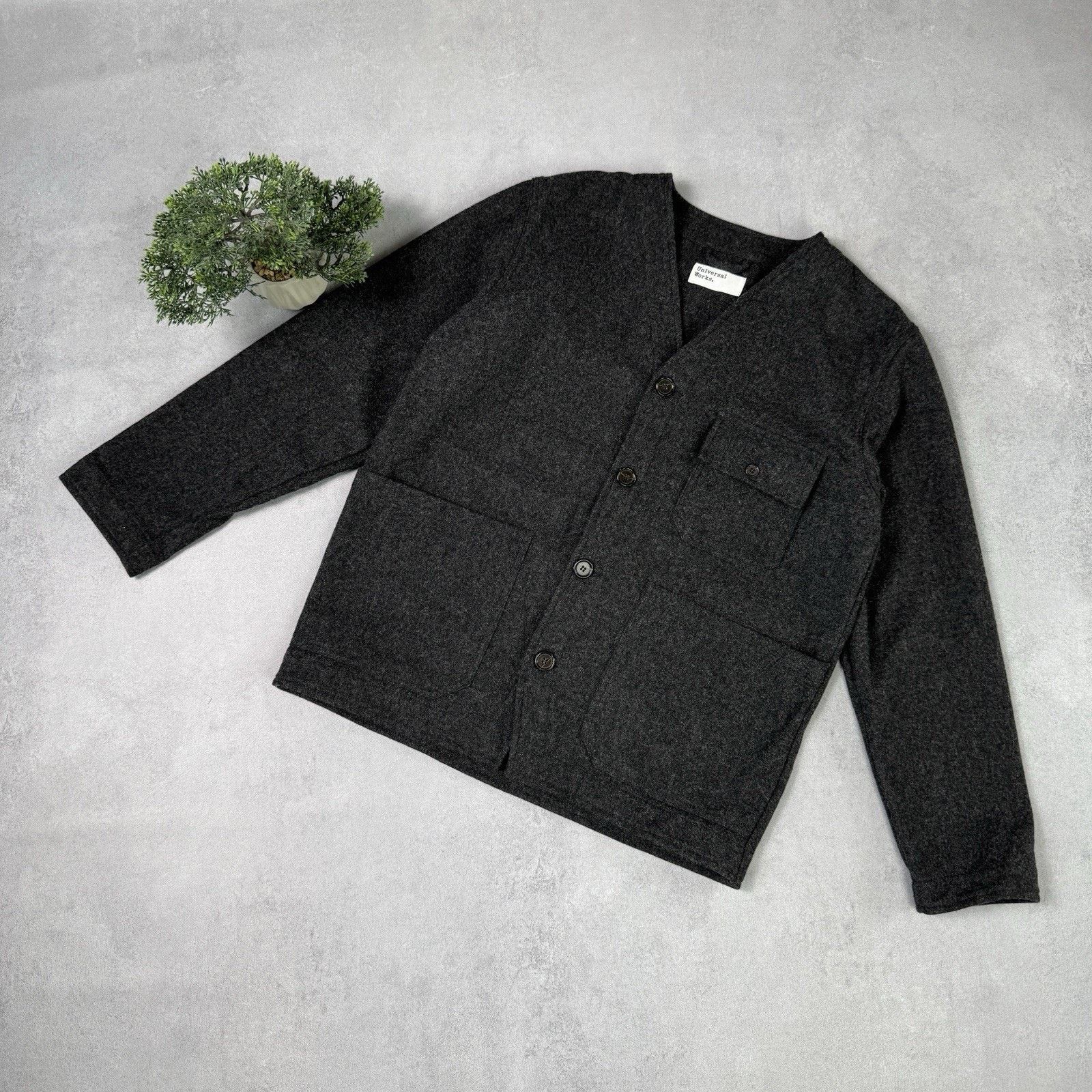 Universal Works Universal Works Men's Melton Wool Cabin Jacket Grey Men Size US L / EU 52-54 / 3 - 1 Thumbnail