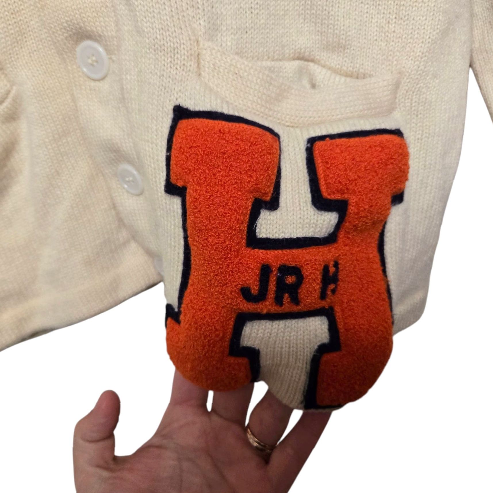 Vintage VINTAGE Puritan Letterman Varsity Cardigan Sweater M Cream 1950s Boys Mens Girls Size US M / EU 48-50 / 2 - 3 Thumbnail